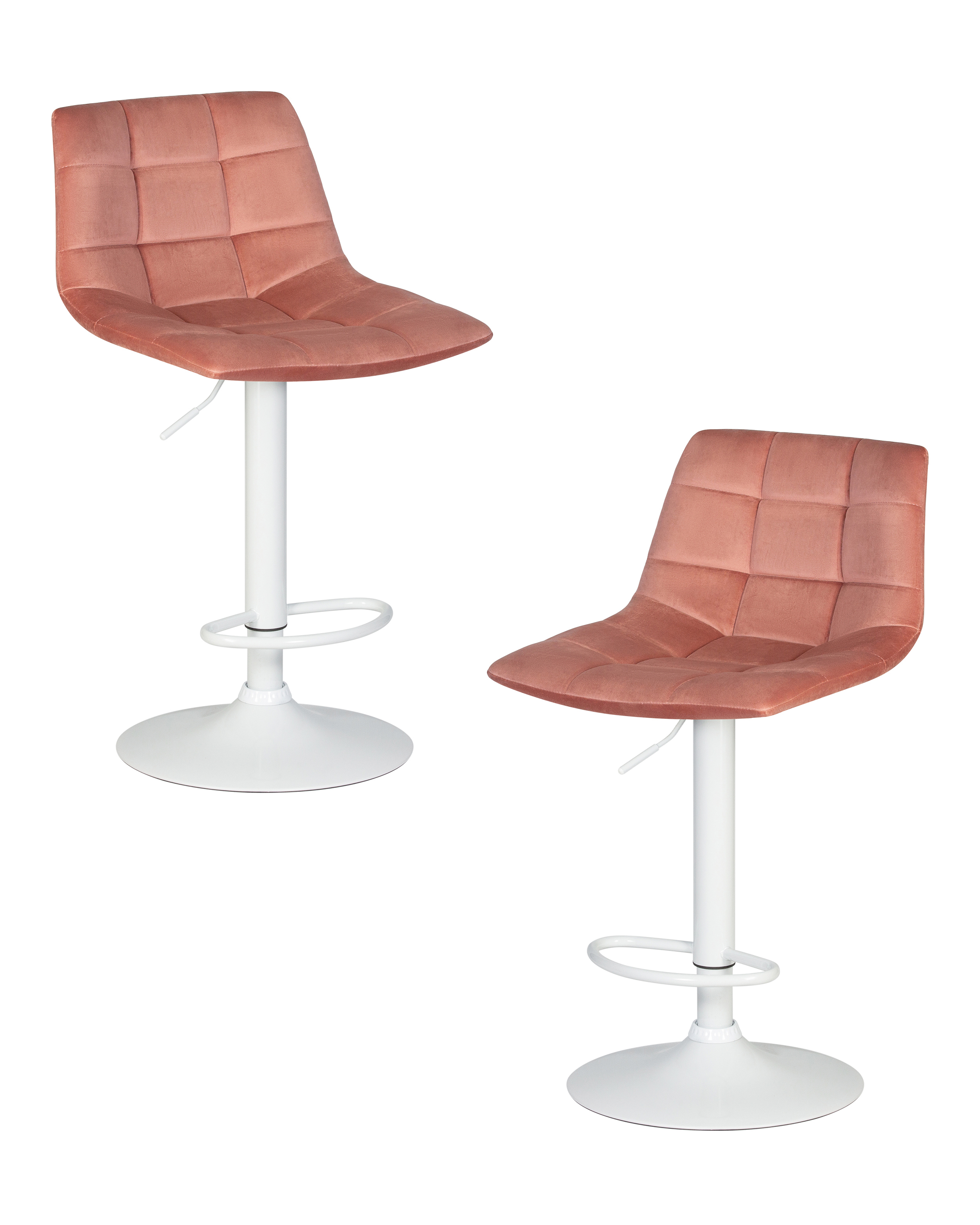 Изображение товара Барный стул Dobrin Tailor white lm 5017 регулируемый вращающийся розовый велюр