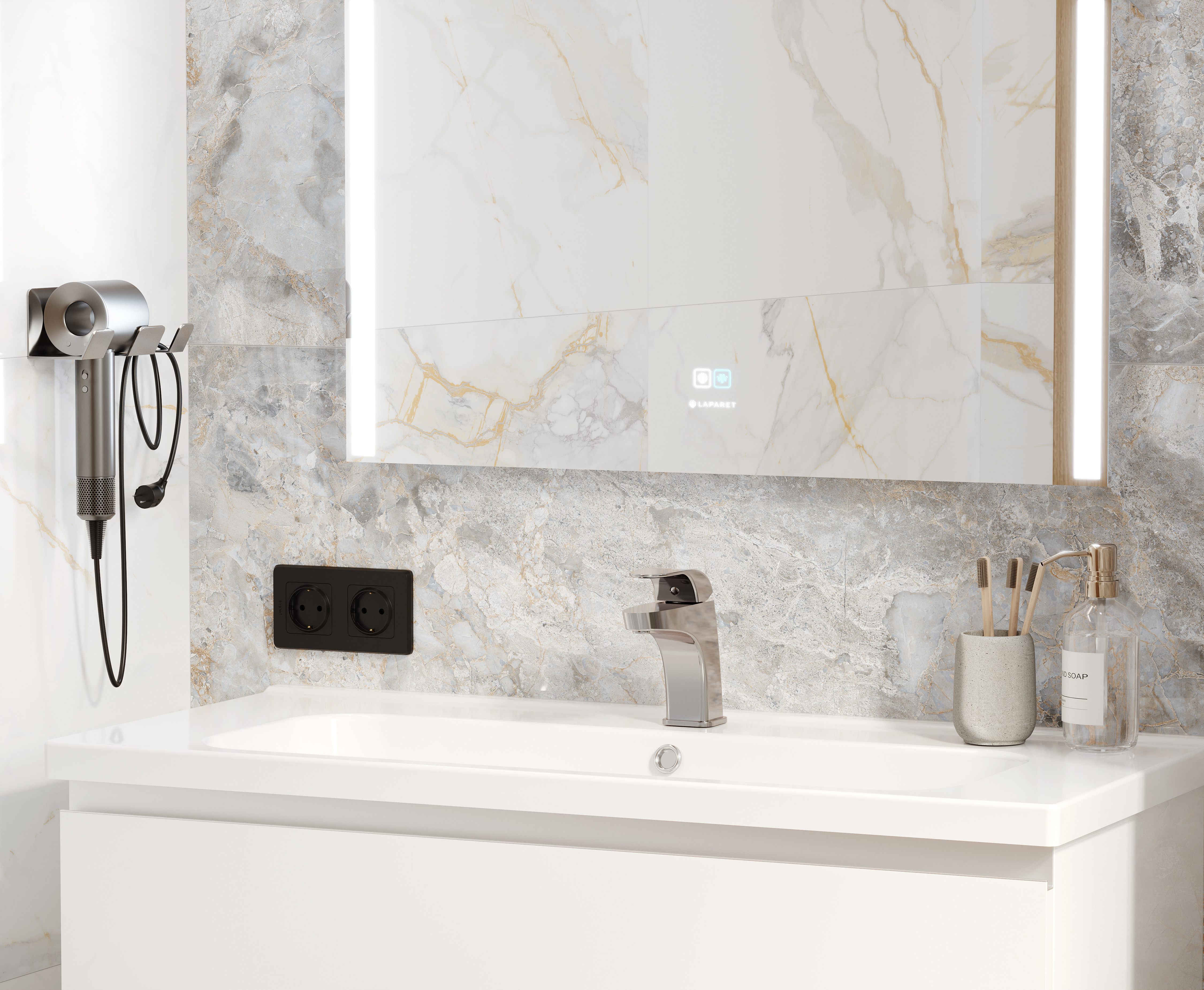 Изображение товара Керамогранит Laparet Vela Blue 120x60 см полированный эффект мрамор Индия