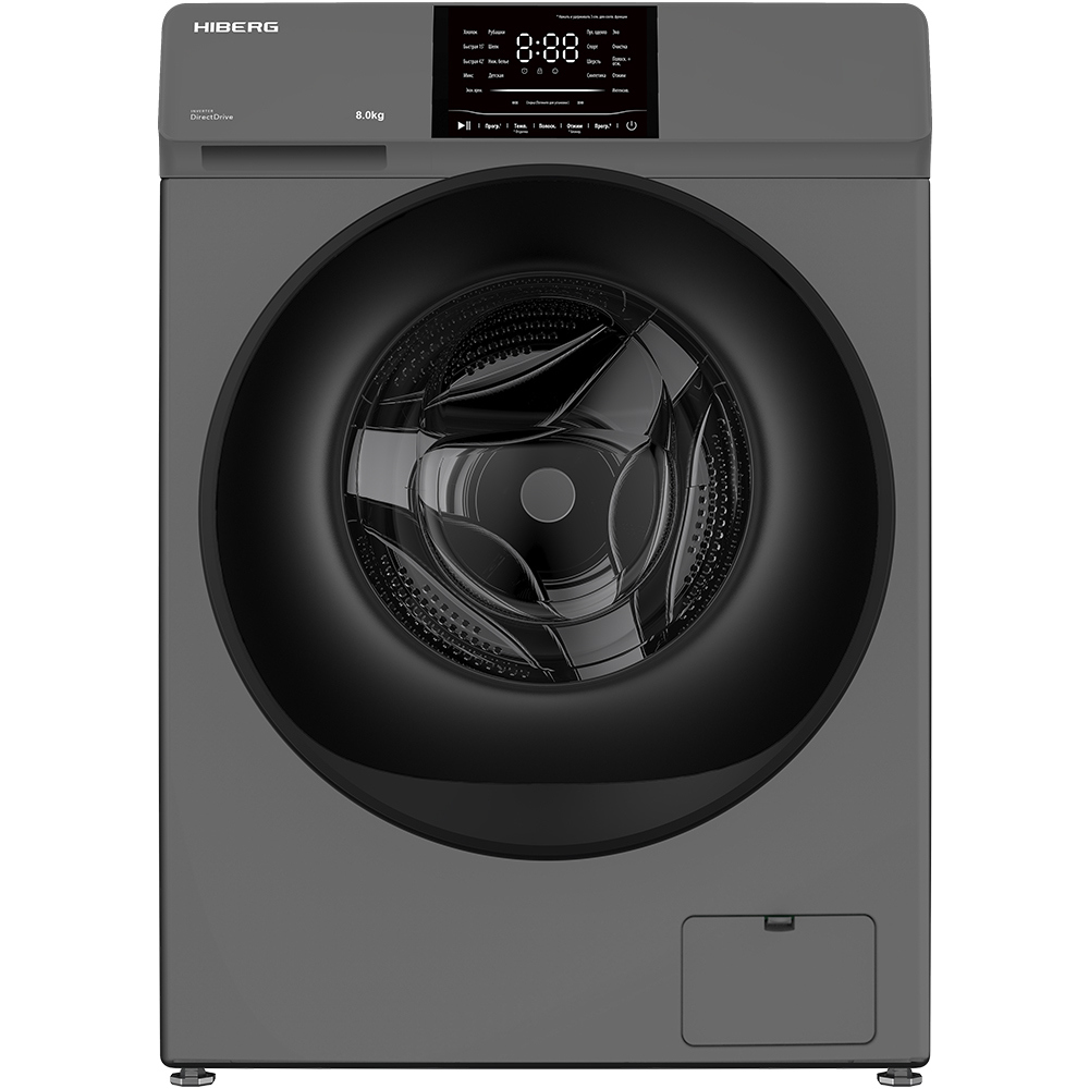Изображение товара Стиральная машина Hiberg I-ddq6 - 814, 8 кг, инверторный мотор, темно-серый