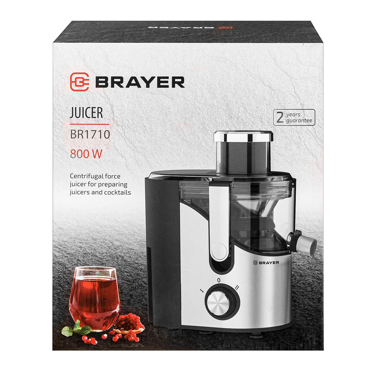 Изображение товара Соковыжималка электрическая Brayer 1710BR 800 Вт цвет серебристый металлик