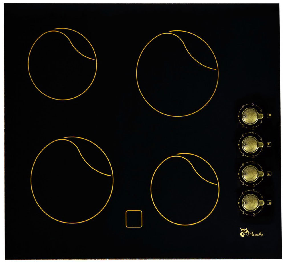 Изображение товара Электрическая варочная панель Лысьва ПЭВ 40С черная/бронза 60 см 4 конфорки цвет черный