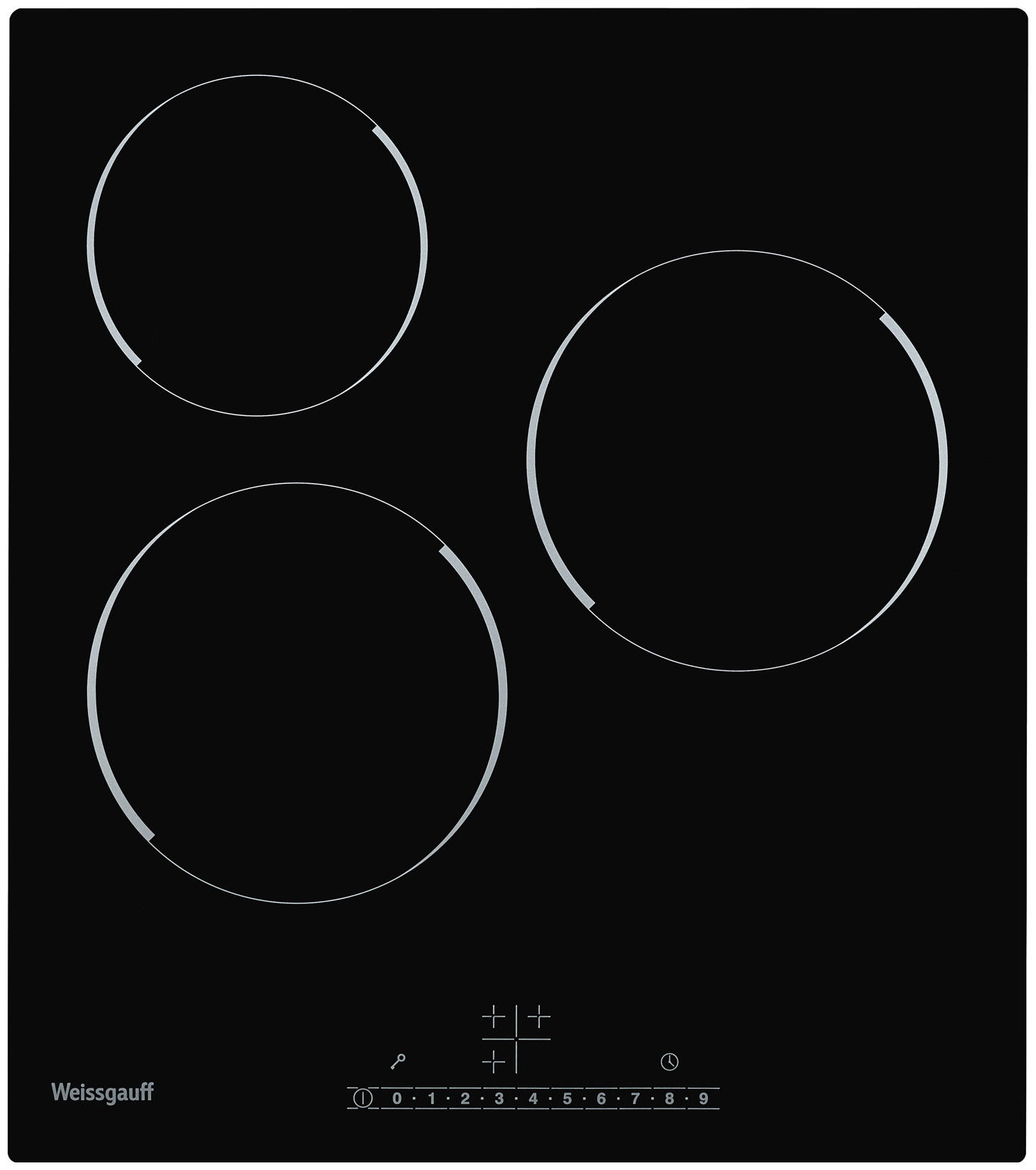 Изображение товара Электрическая варочная панель Weissgauff 359238 HV 430 BS 45 см 3 конфорки цвет черный