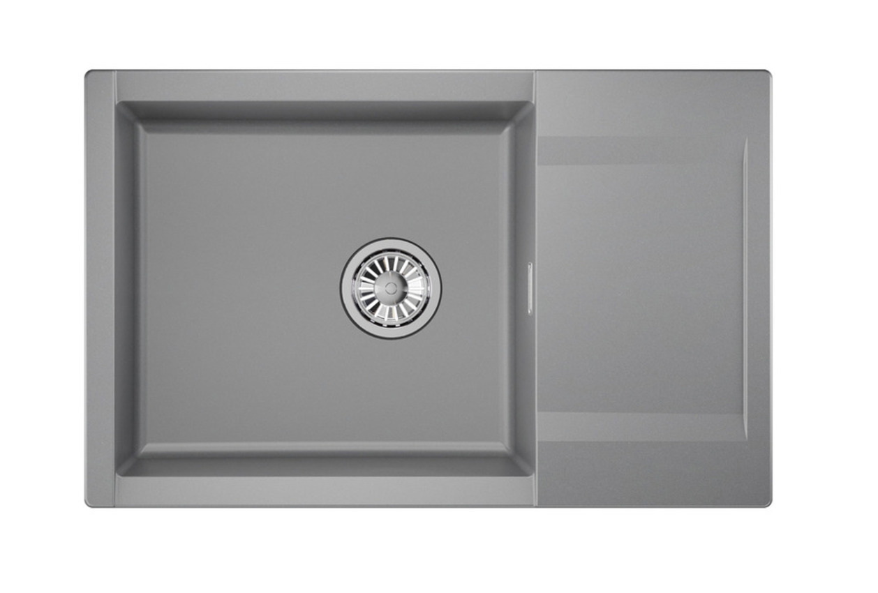Изображение товара Кухонная накладная мойка Granula ES-7807 из искусственного камня 50x78 см серый металлик