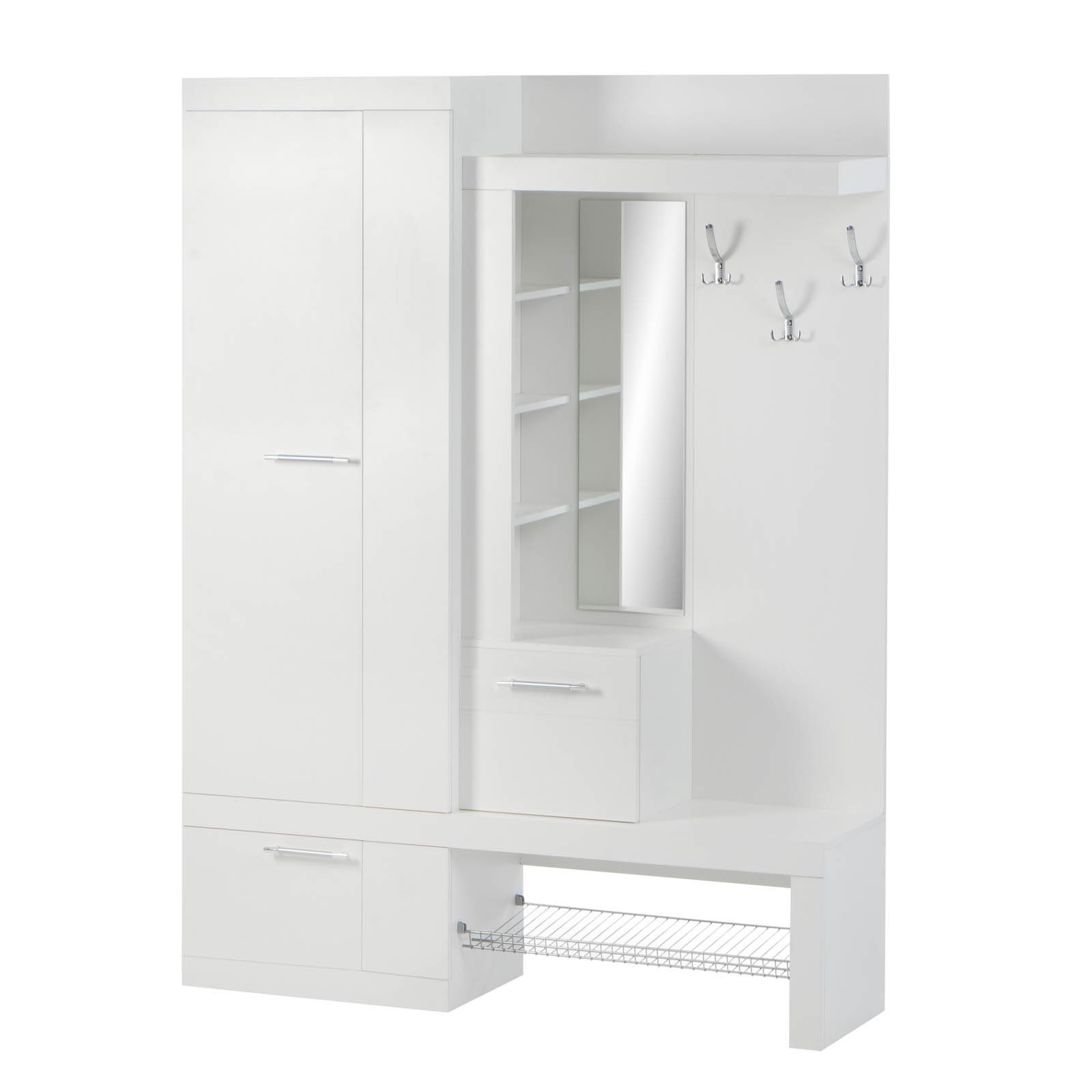 Изображение товара Шкаф Клик мебель для прихожей 150x200x38 см белый ЛДСП современный дизайн