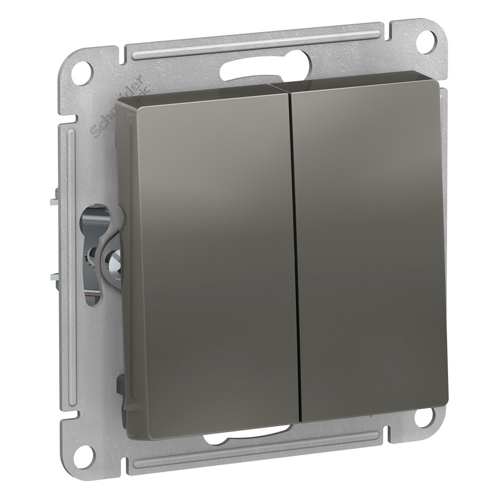 Изображение товара Встраиваемый выключатель Systeme Electric AtlasDesign 2-клавиши серый