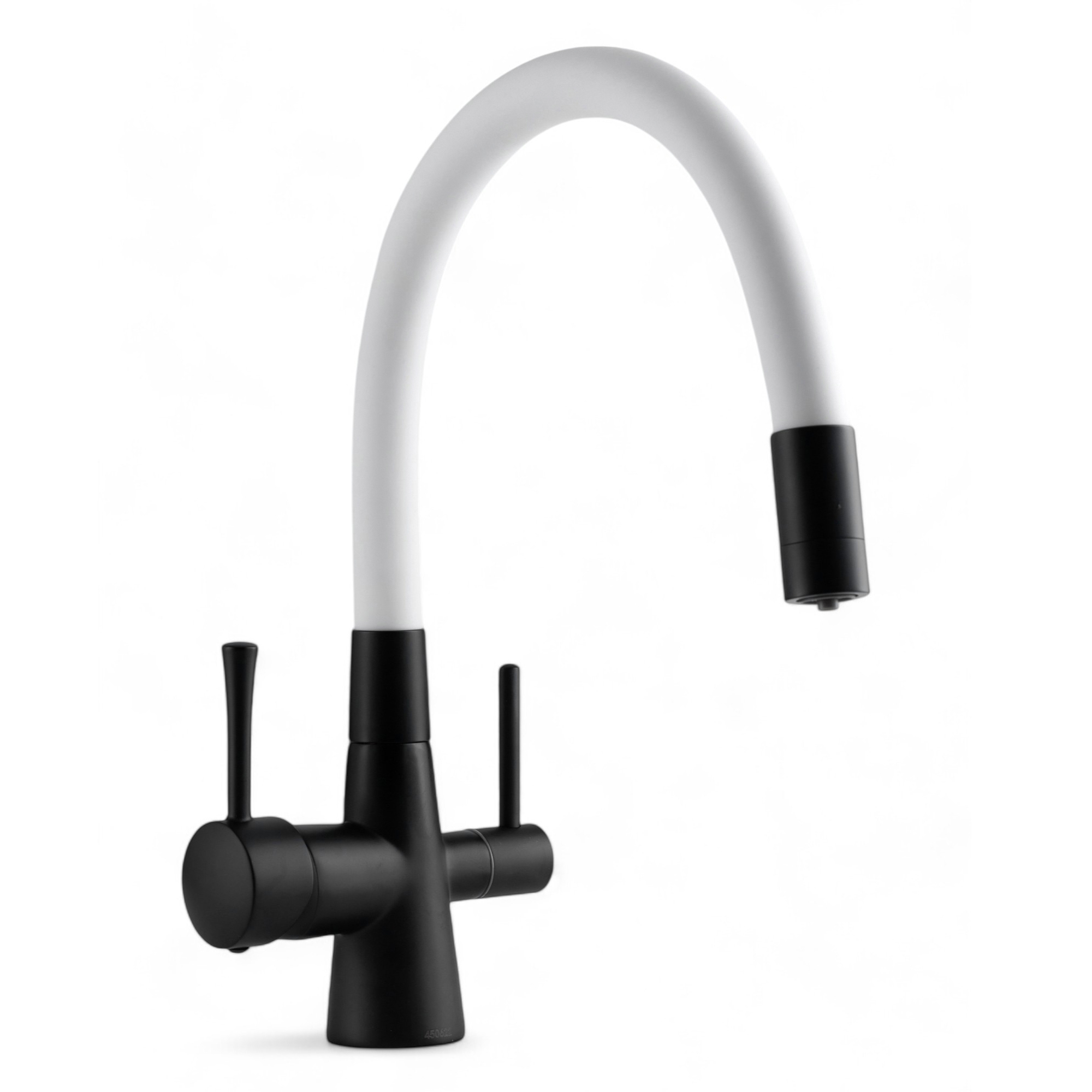 Изображение товара Кухонный смеситель Oute T60003 с фильтром белый и черный гибкий излив
