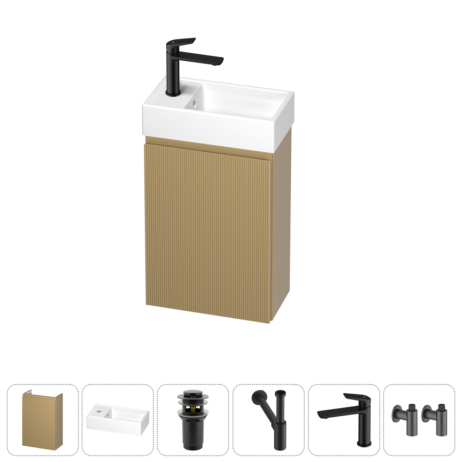 Изображение товара Подвесная тумба с раковиной WC Area 20216898R комплект бежевый Польша