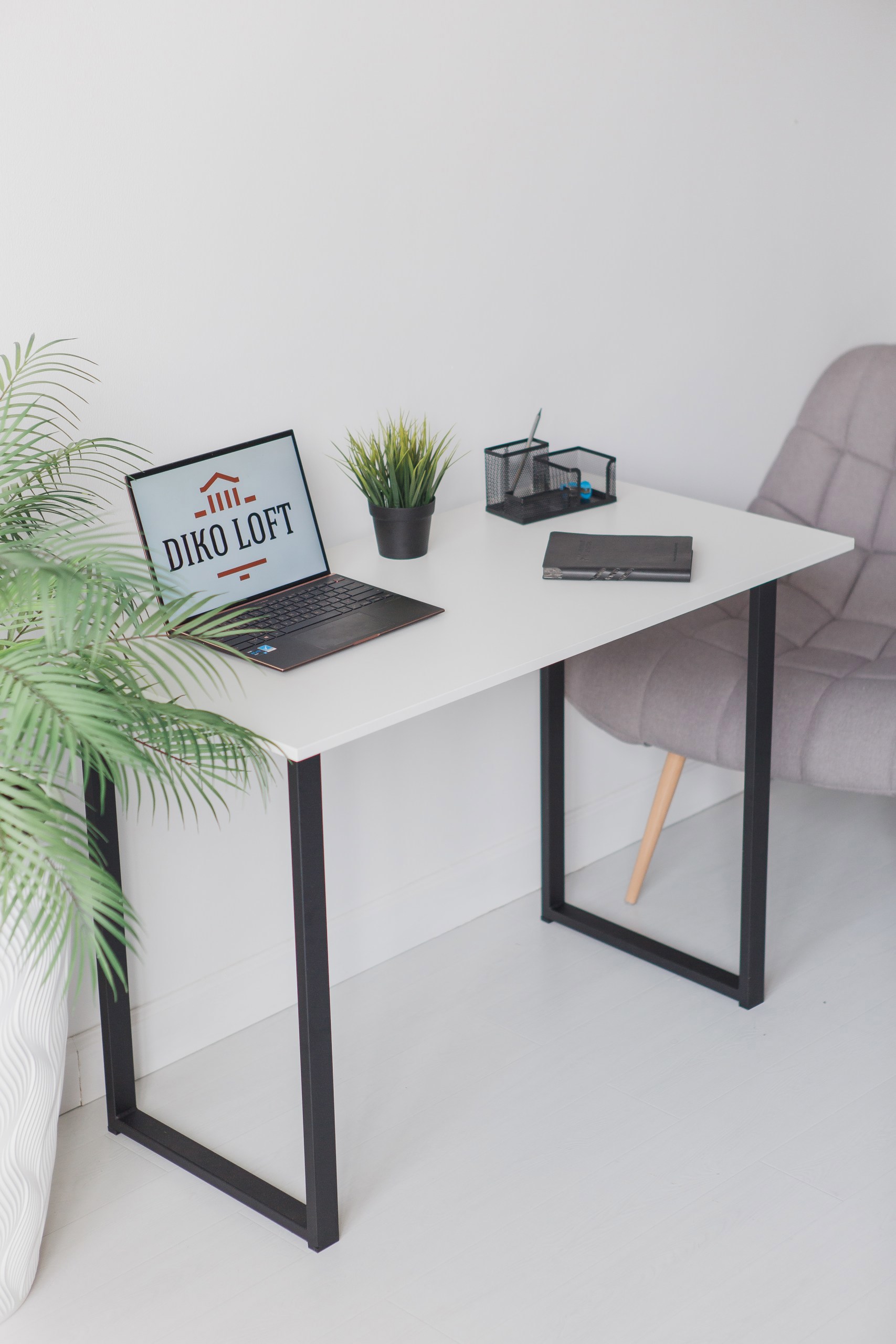 Изображение товара Стол прямоугольный Diko loft 110x55 см белый