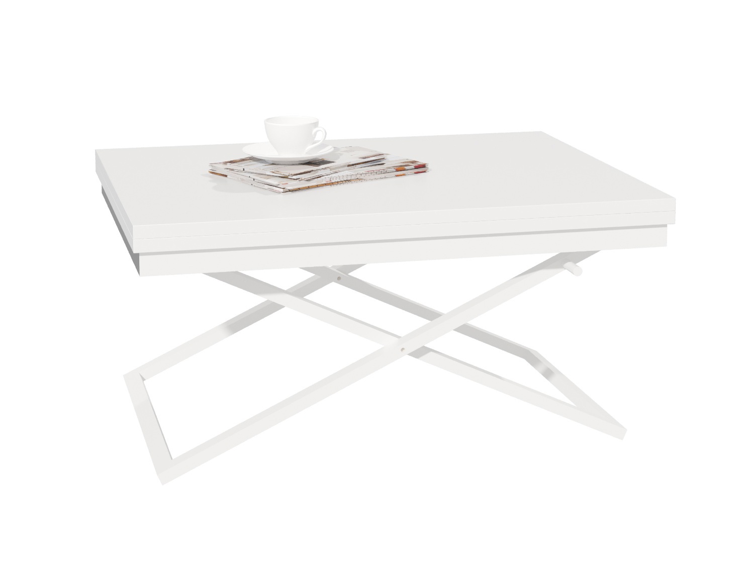 Изображение товара Кухонный стол прямоугольный Гзми Стол-трансформер 90x90 см лдсп цвет белый/белый