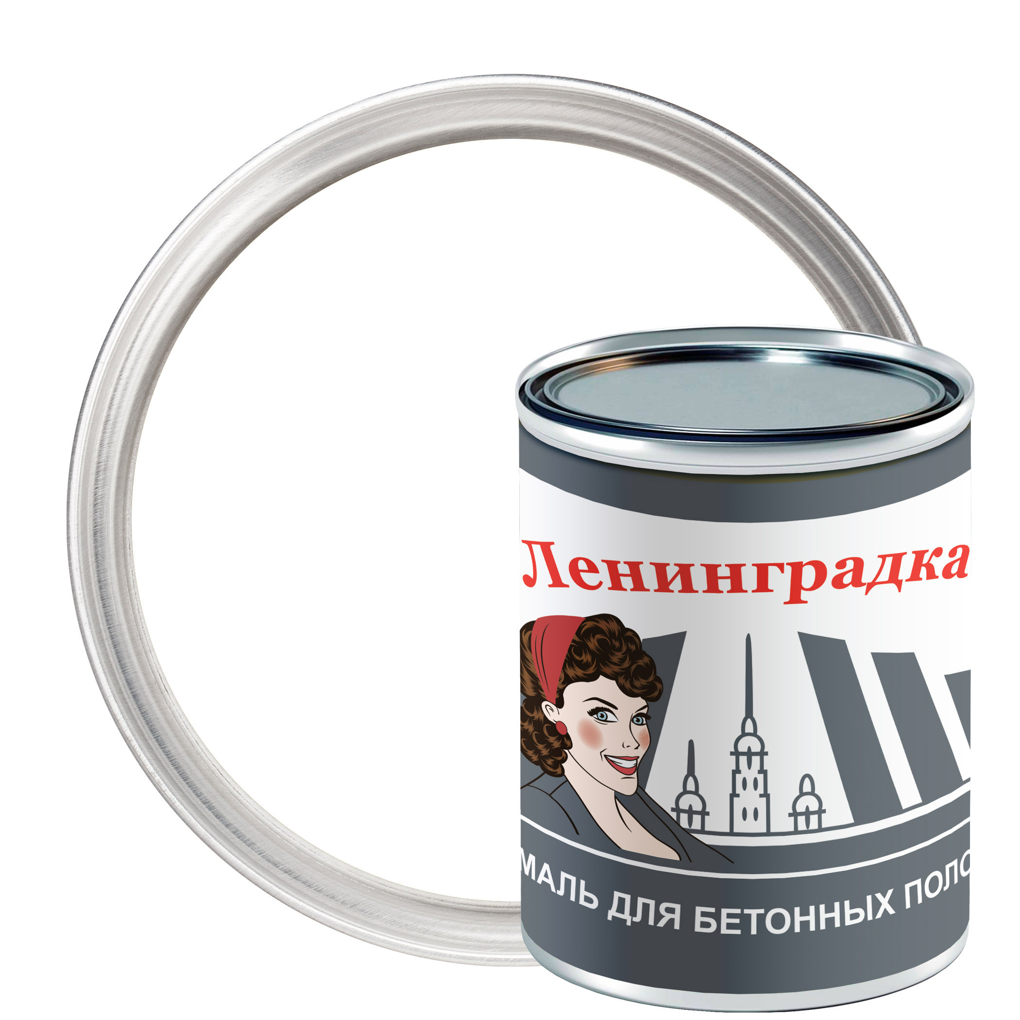 Изображение товара Краска для пола Ленинградка УТ000011944 цвет белый 0.8 л