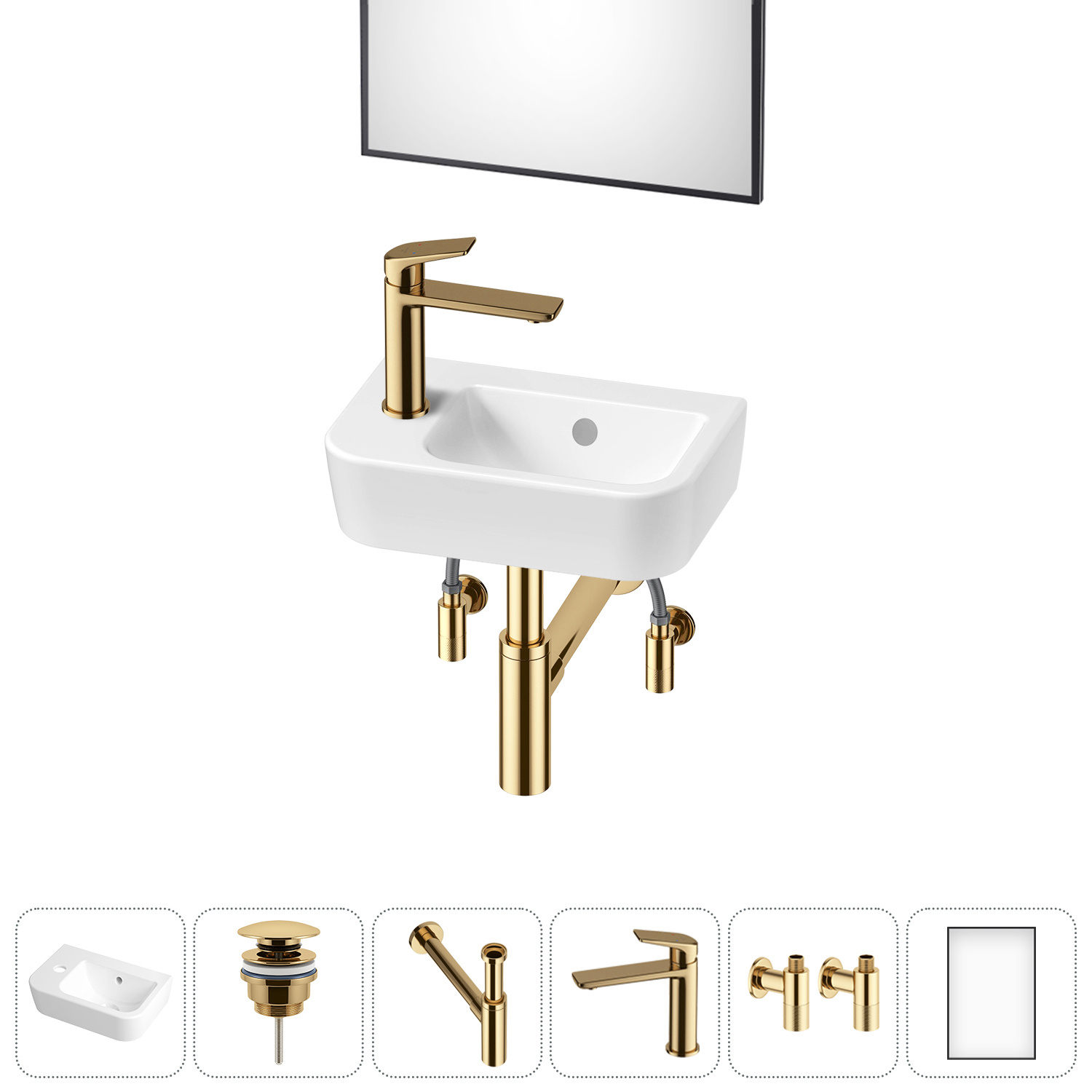 Изображение товара Керамическая раковина Lavinia Boho One с аксессуарами 37 см