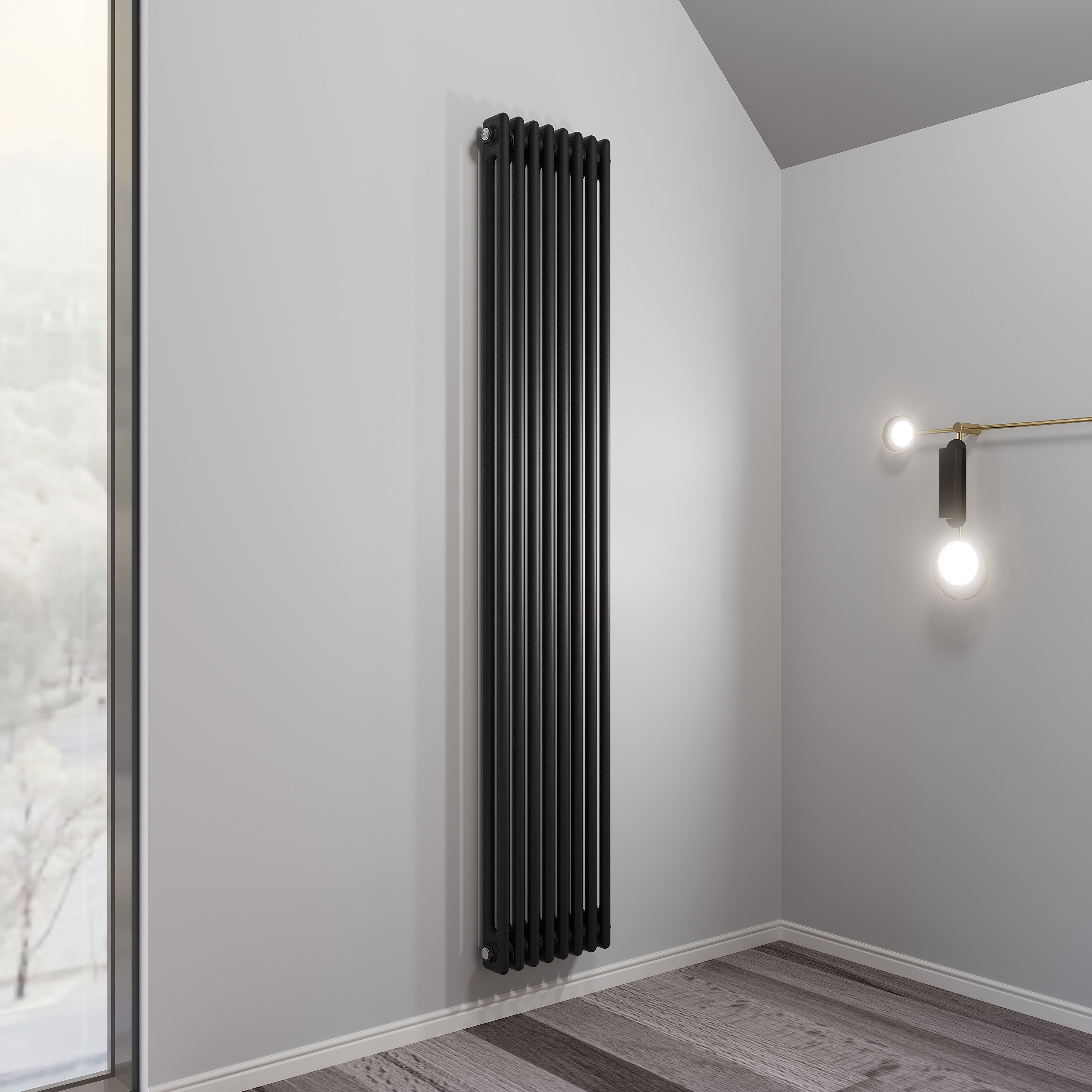 Изображение товара Радиатор трубчатый Faberg Extra 2 1724/70 8 секций нижнее правое подключение сталь черный