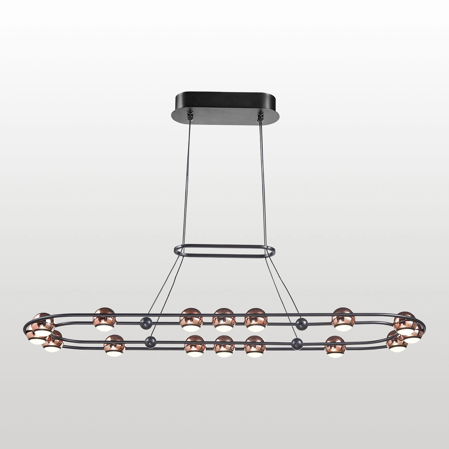 Изображение товара Люстра подвесная светодиодная Lussole Taylor LSP-7379 70 м² черная нейтральный белый свет