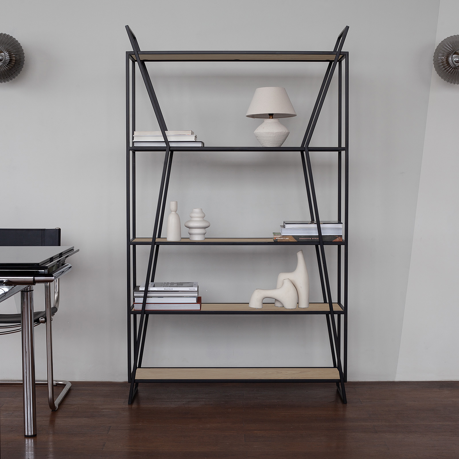 Изображение товара Стеллаж Greenween Oslo 171x100x33 см металлический с ДСП дуб каселла