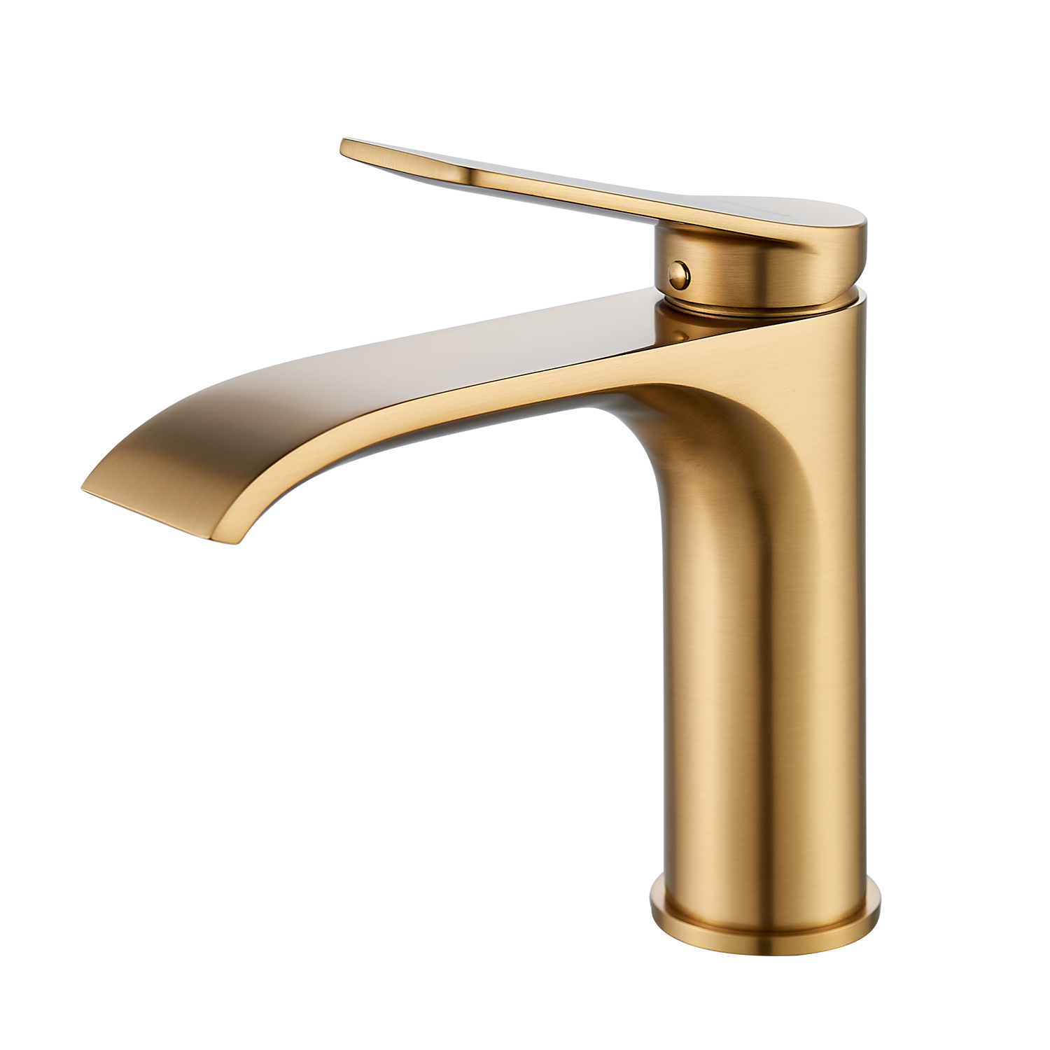 Изображение товара Смеситель для раковины Shevanik S4101G золотой сатин латунь 5 лет гарантия