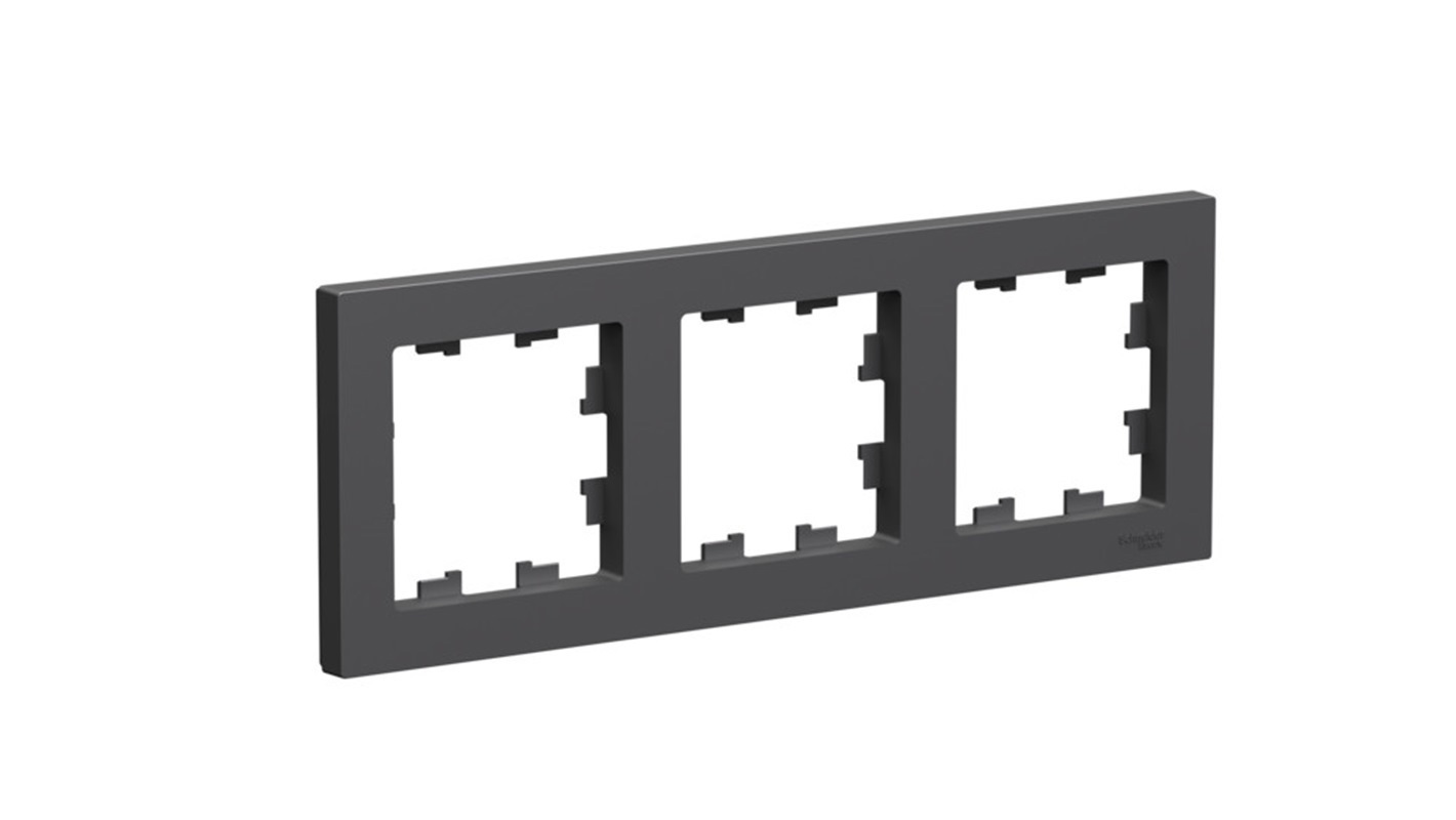 Изображение товара Рамка для розеток и выключателей Systeme Electric AtlasDesign 3 поста Базальт