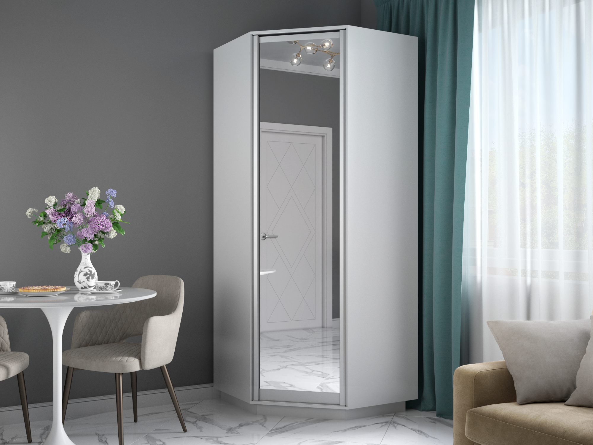 Изображение товара Шкаф распашной МК Е1 Экспресс 90x220x50 см из ЛДСП, белый, экологичный