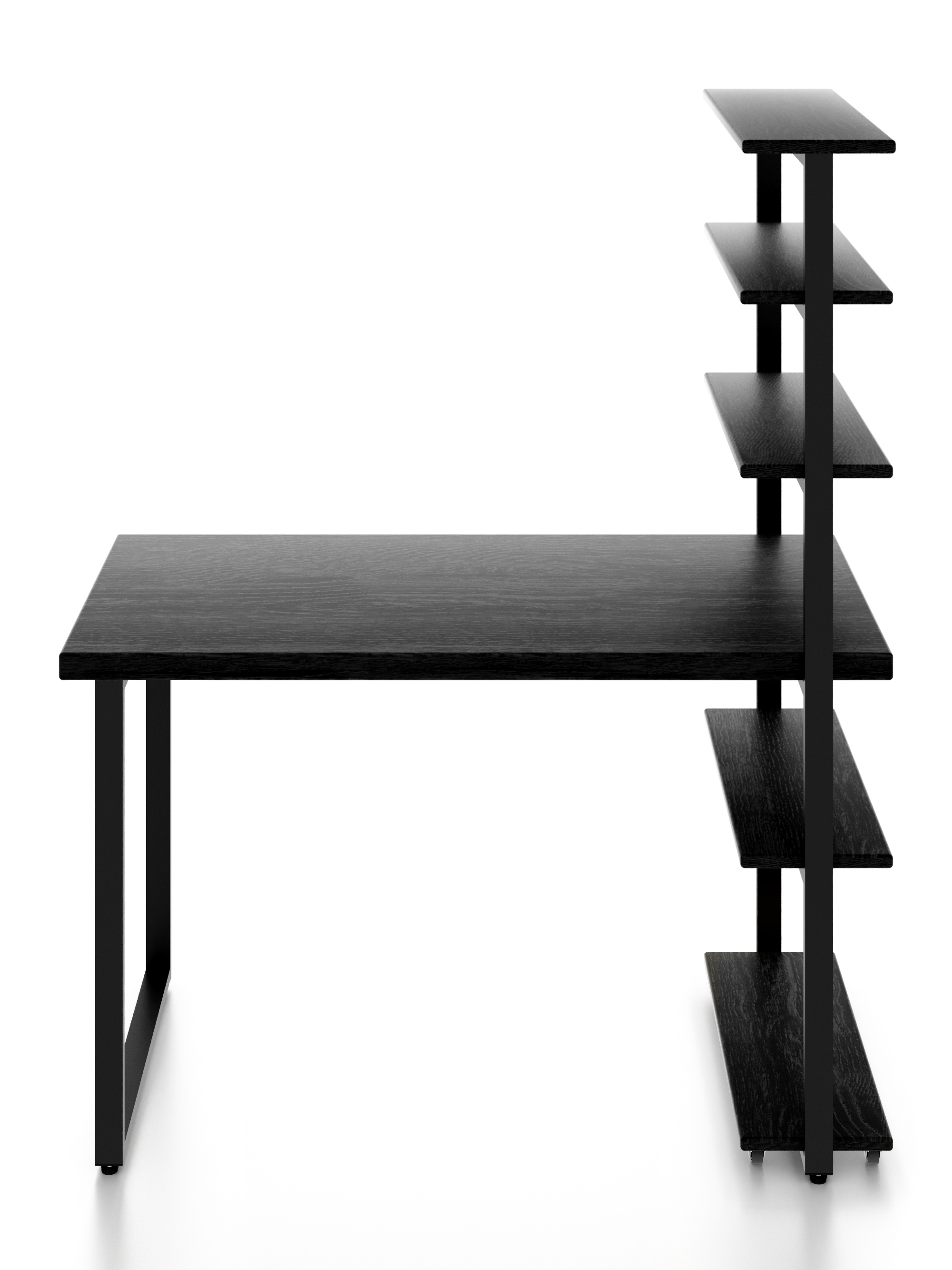 Изображение товара Стол Solarius loft 5 полок столешница 40 мм 60x145x100 см черные металлические ножки сосна цвет антрацит