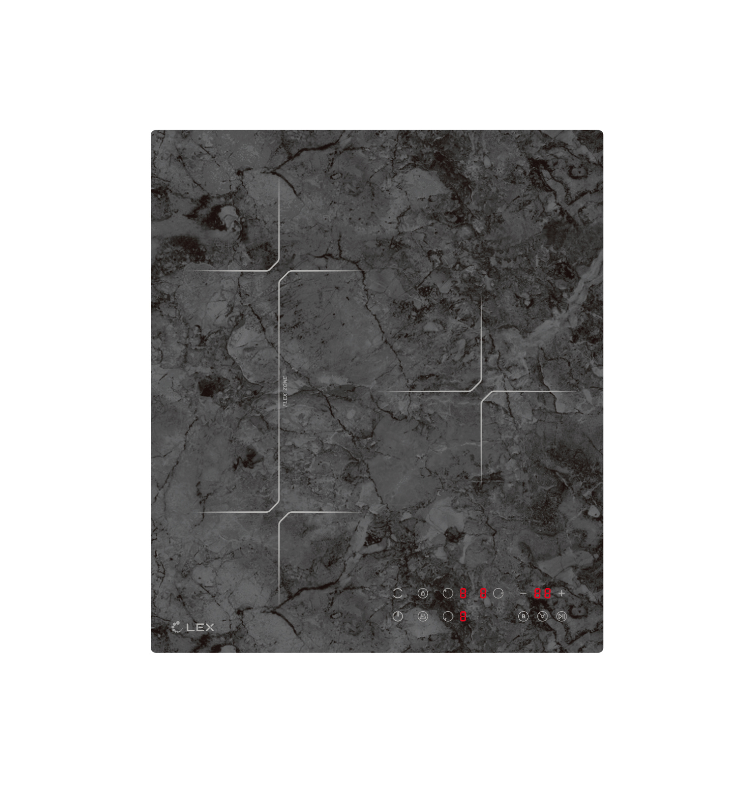 Изображение товара Индукционная варочная панель Lex EVI 430 F DS 45 см 3 конфорки с мраморным дизайном