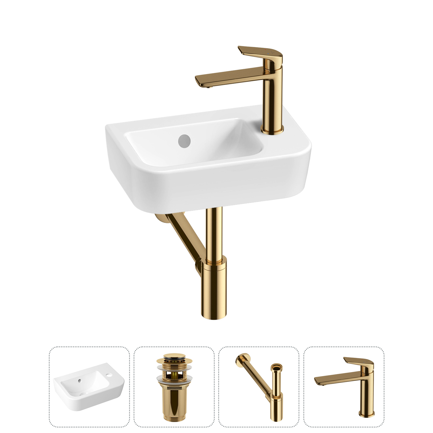 Изображение товара Раковина Lavinia boho one 37см с донным клапаном сифон и смесителем