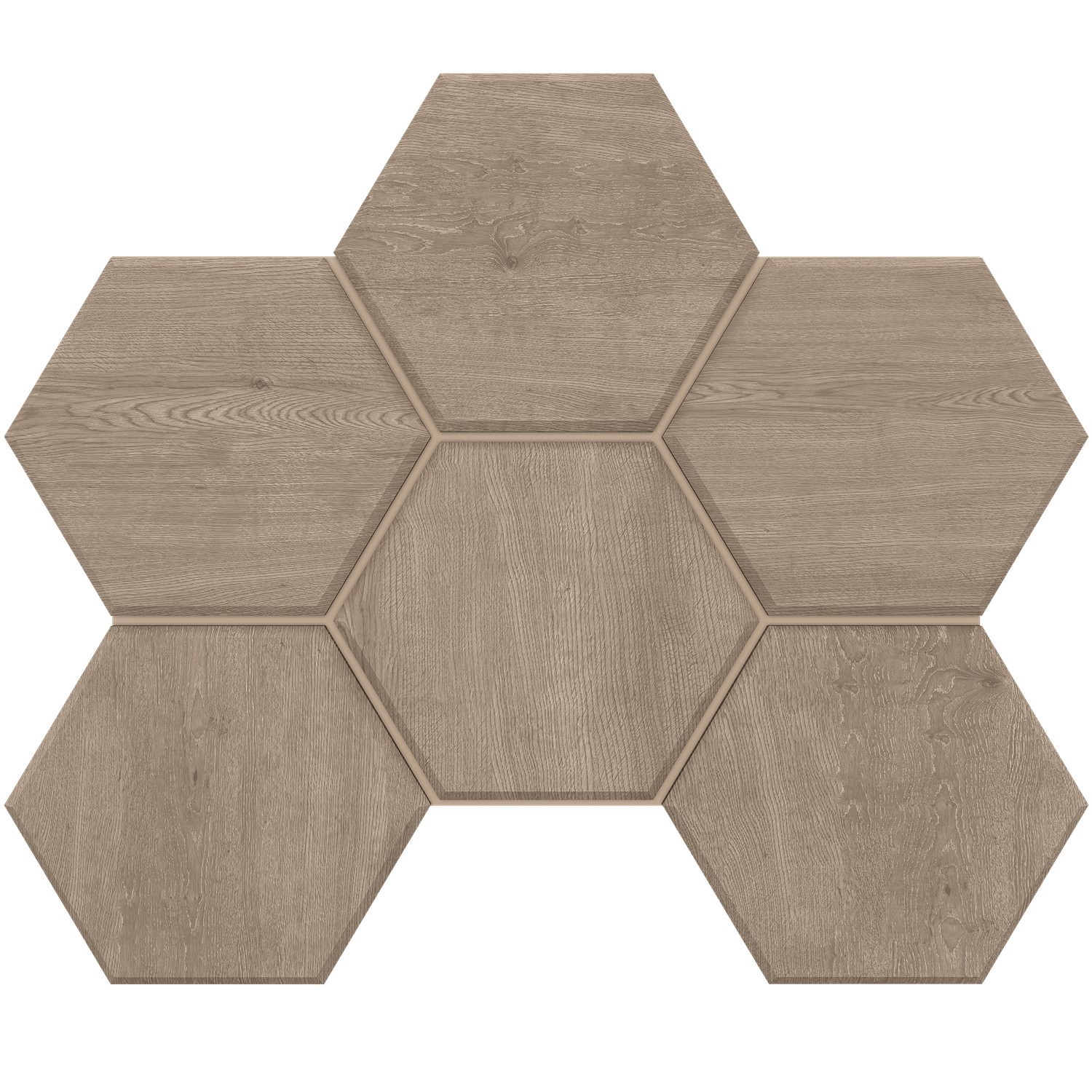Изображение товара Декоративная мозаика Estima Classic Wood CW02 25x28.5 см гексагон серый керамогранит