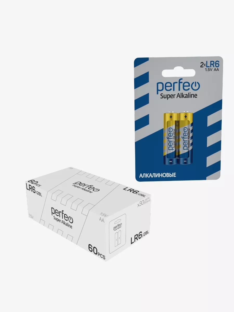 Изображение товара Батарейка Perfeo алкалиновая LR06 AA/2BL 60 шт.