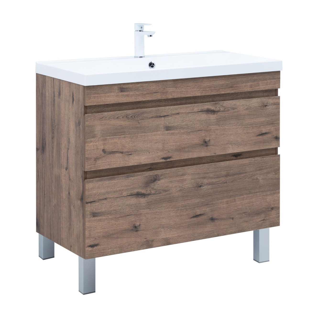 Изображение товара Тумба под раковину Aquanet 00344148 99см дуб веллингтон табак