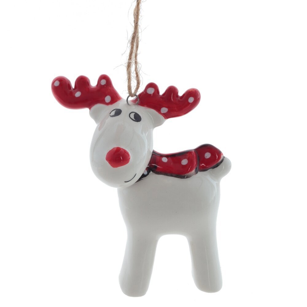 Изображение товара Керамическая елочная игрушка олень разноцветная 7.5 см x 3.5 см