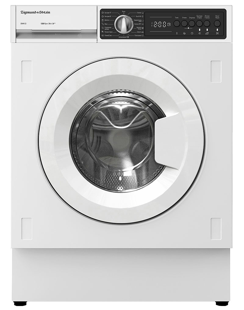 Изображение товара Встраиваемая стиральная машина Zigmund & Shtain BWM 03 8кг 59.6x81.7 см белая