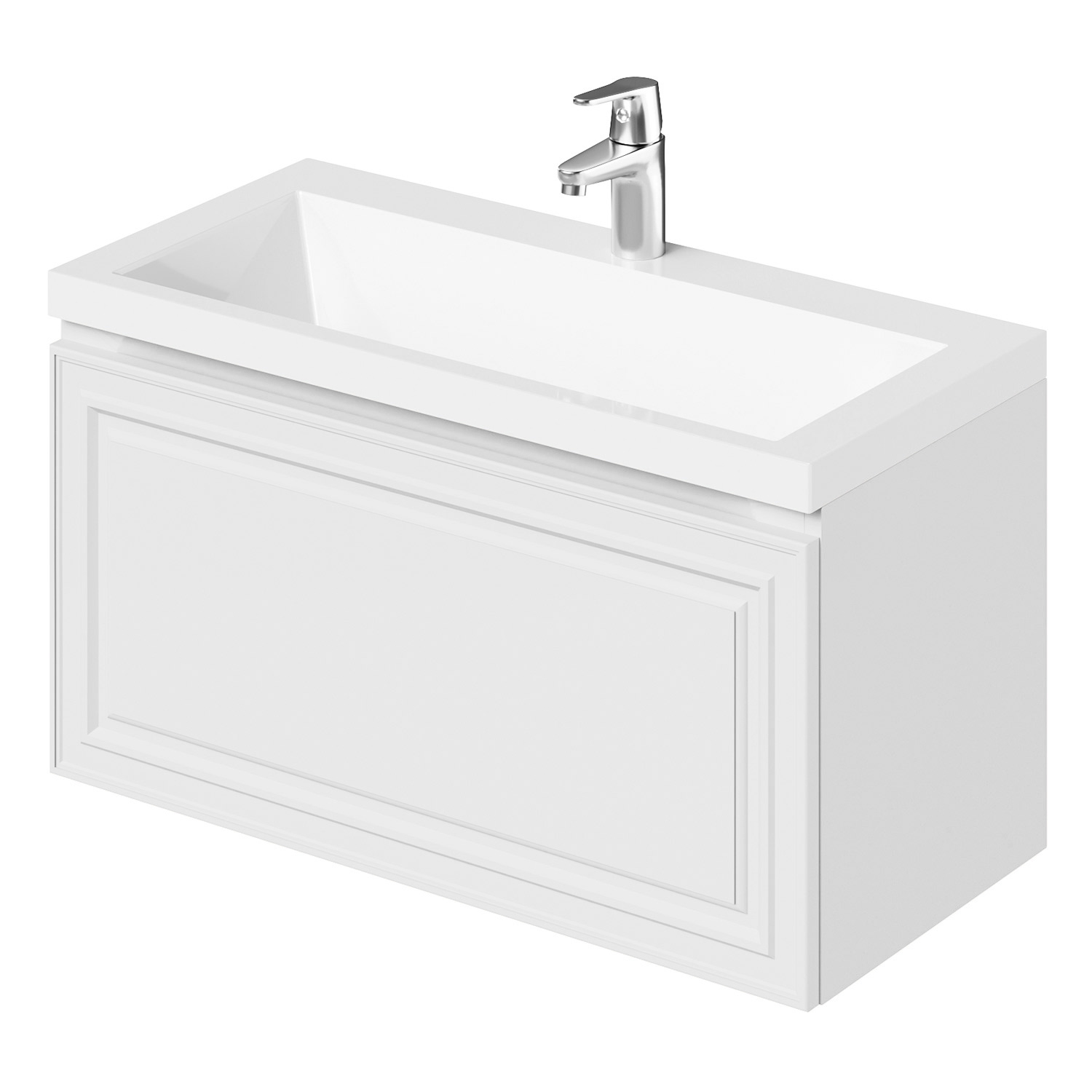 Изображение товара Тумба под раковину подвесная Итана 4657836462548 59.7см цвет эмаль белый матовый, с раковиной