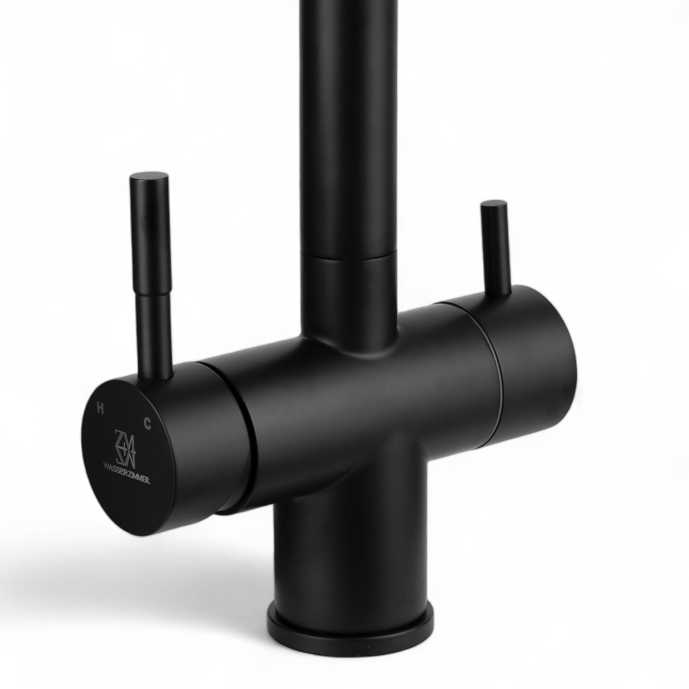 Изображение товара Смеситель для кухни Wasser zimmer ZM-2010H гибкий излив черный с фильтром