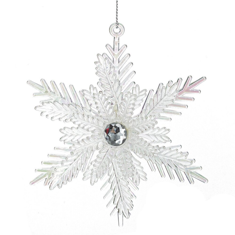 Изображение товара Ёлочная игрушка снежинка 12 см белая праздничный новогодний декор