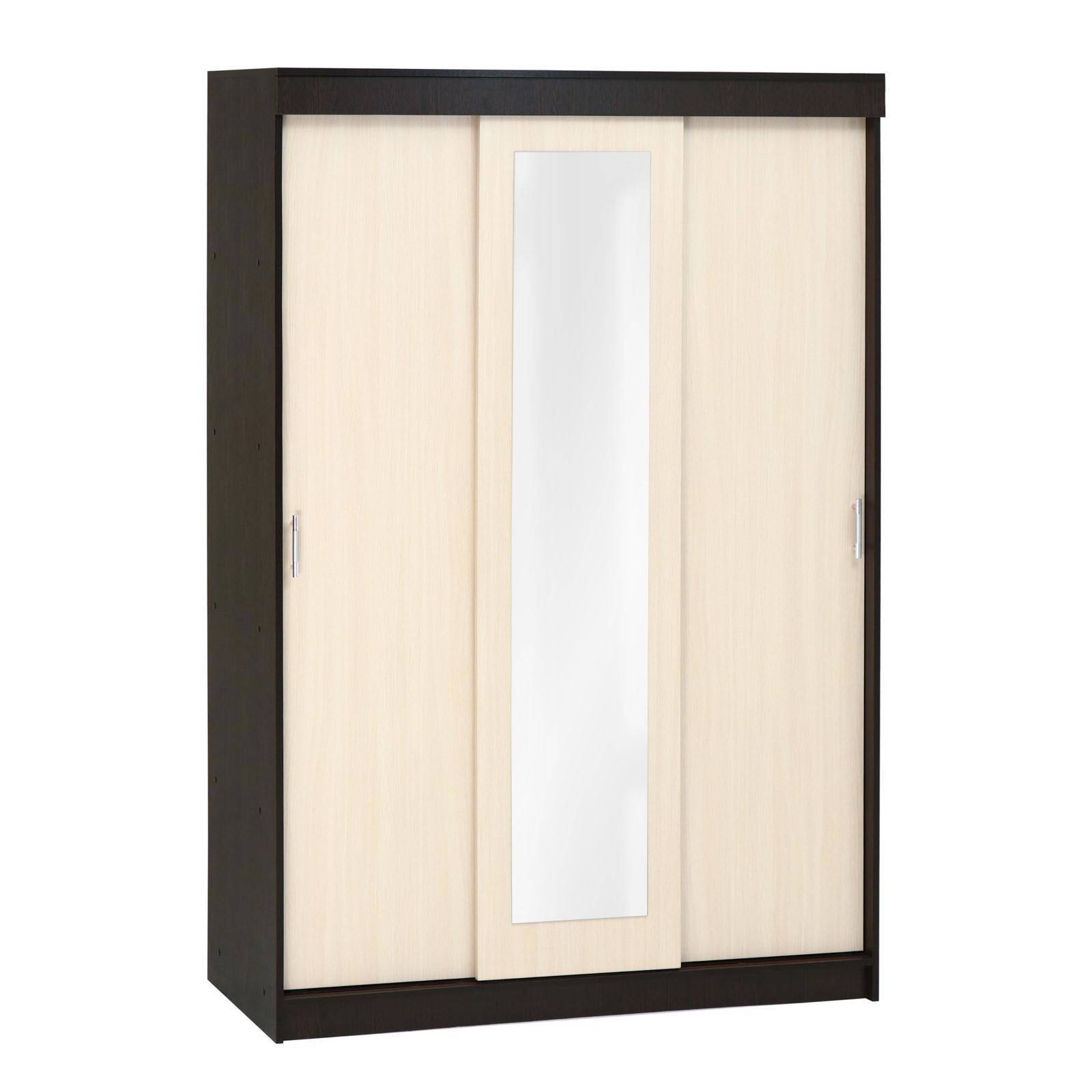 Изображение товара Шкаф-купе Клик мебель Бася 210х140х57 см зеркальный полки из ЛДСП