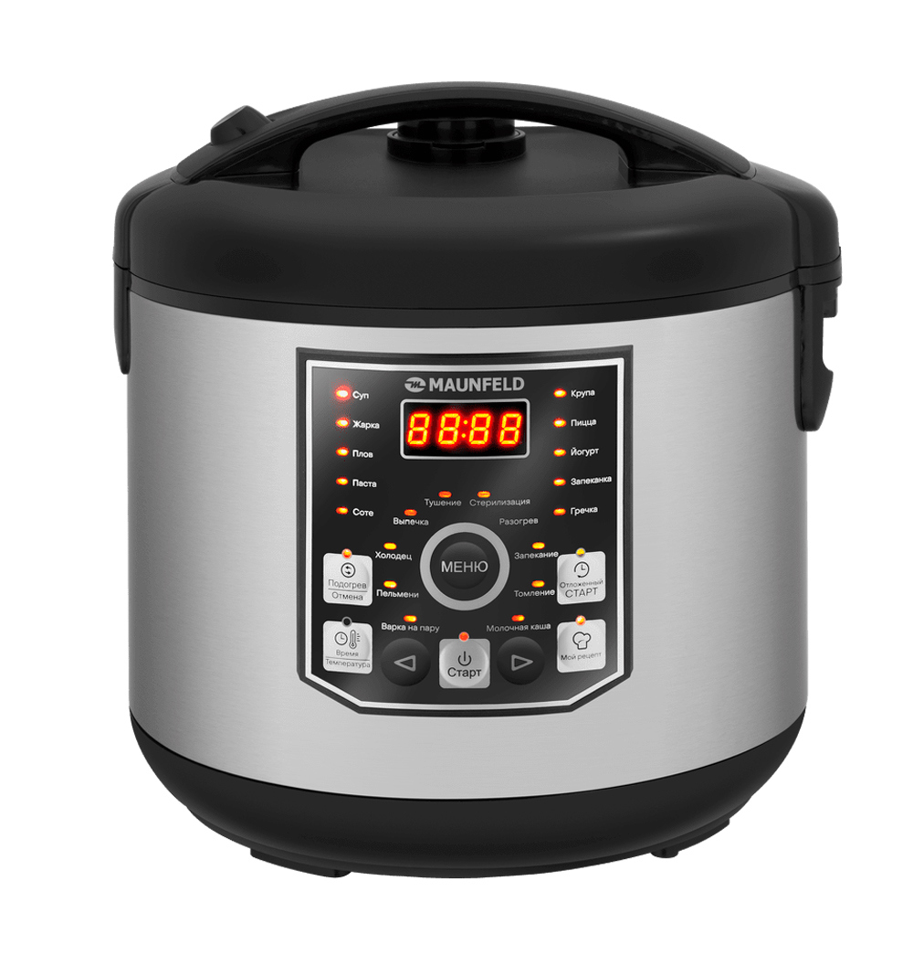 Изображение товара Мультиварка Maunfeld 5 л 21 программа электронное управление черный нержавеющая сталь