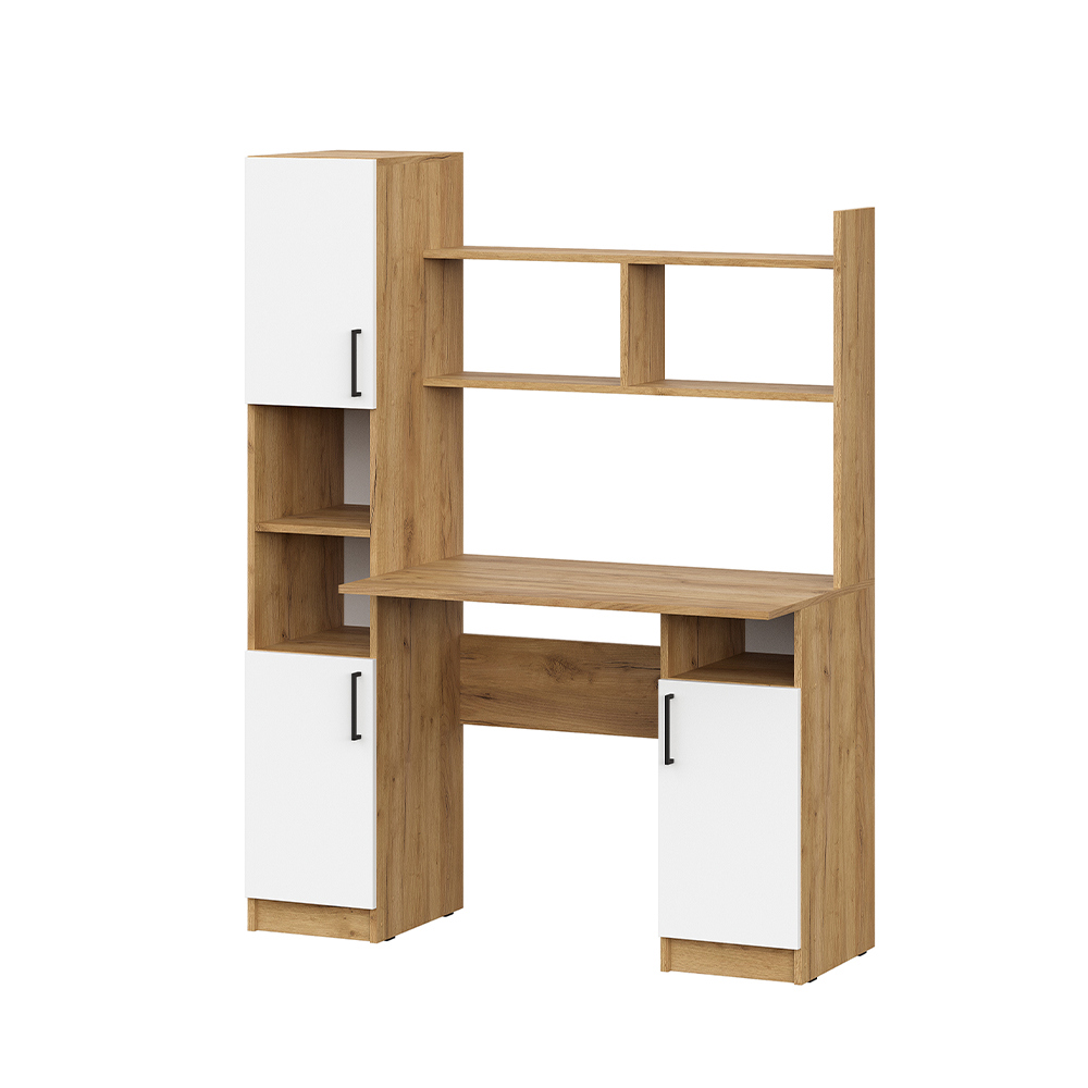 Изображение товара Стол компьютерный Sv-мебель Денвер 123x160x57 см из ЛДСП белого цвета