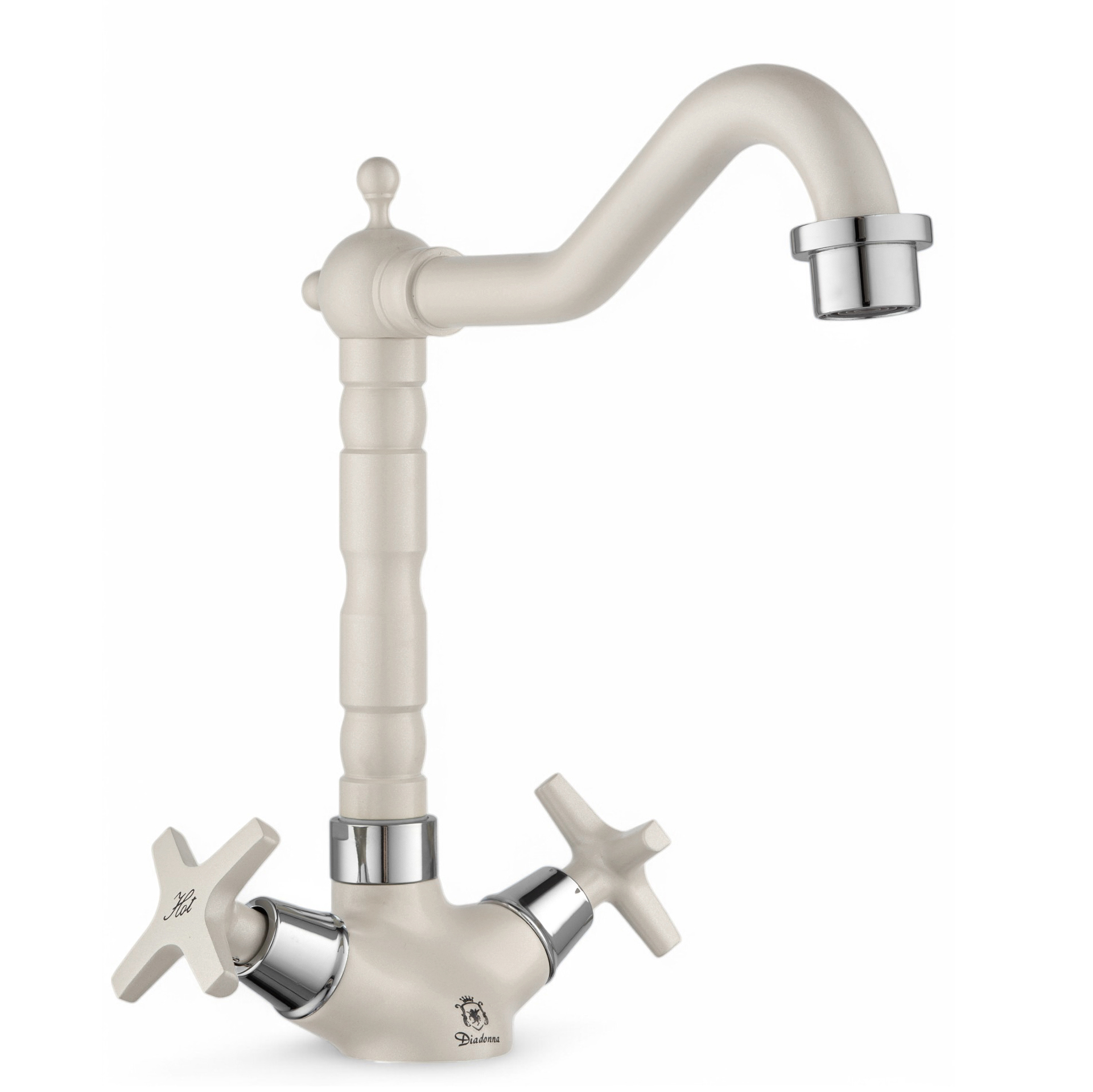Изображение товара Смеситель для кухни Diadonna D99-744351WG с поворотным изливом бежевый