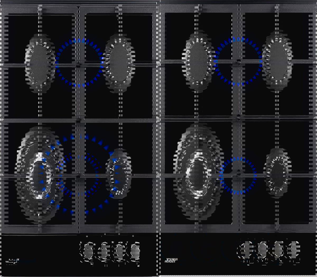 Изображение товара Газовая варочная панель Weissgauff HGG 641 BGh 58 см 4 конфорки цвет черный