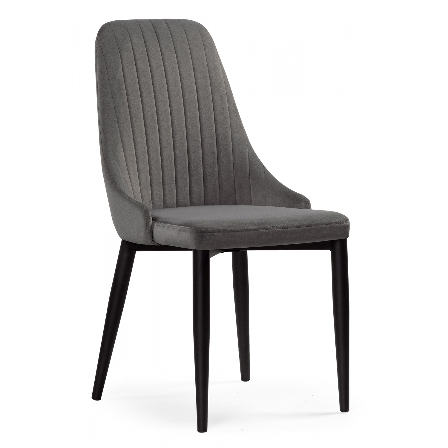 Изображение товара Современный стул Woodville 15098 из велюра и металла черный 47x89x57 см