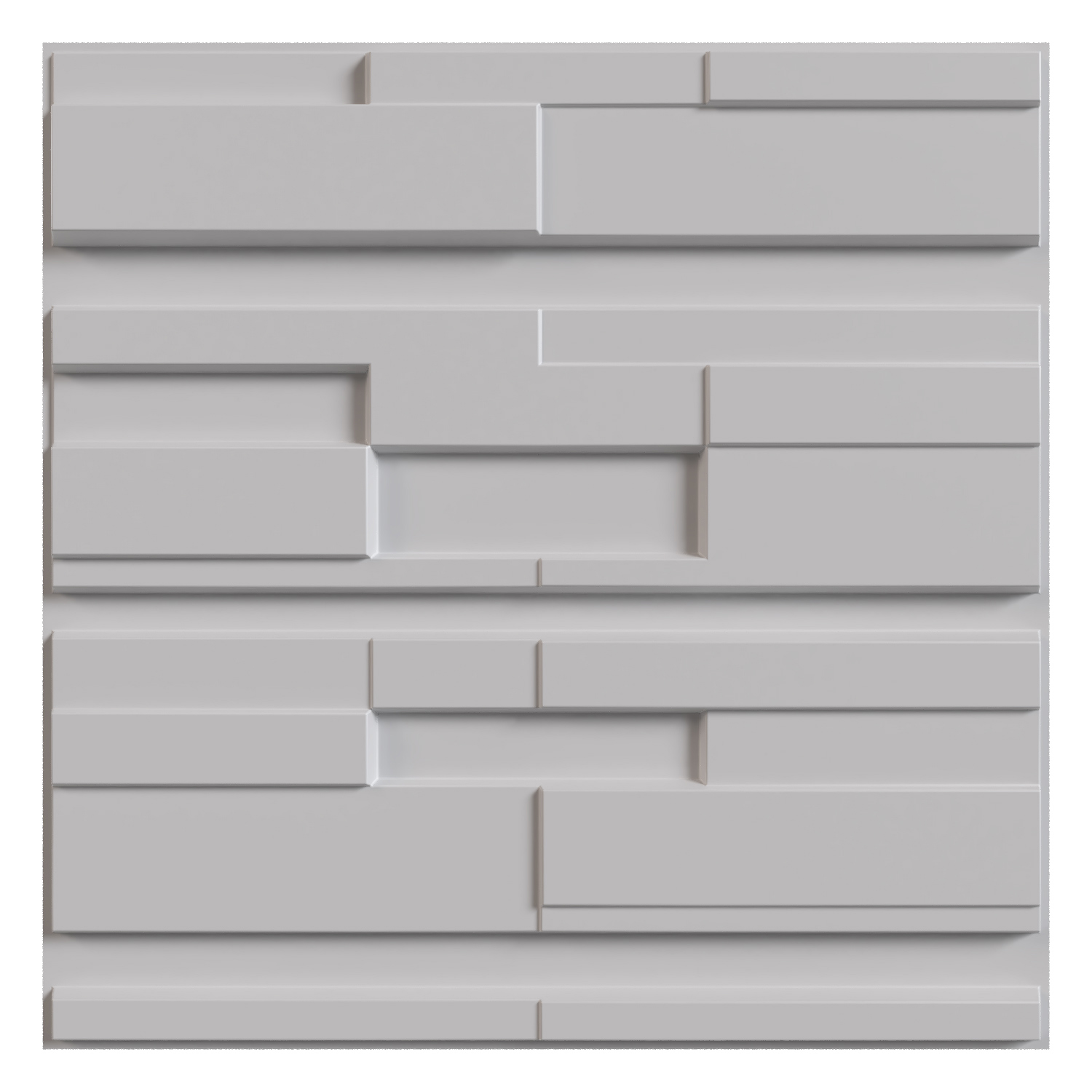 Изображение товара Стеновая панель 3D Sodin decor Камень белый 500x500x1мм 3м² 12шт