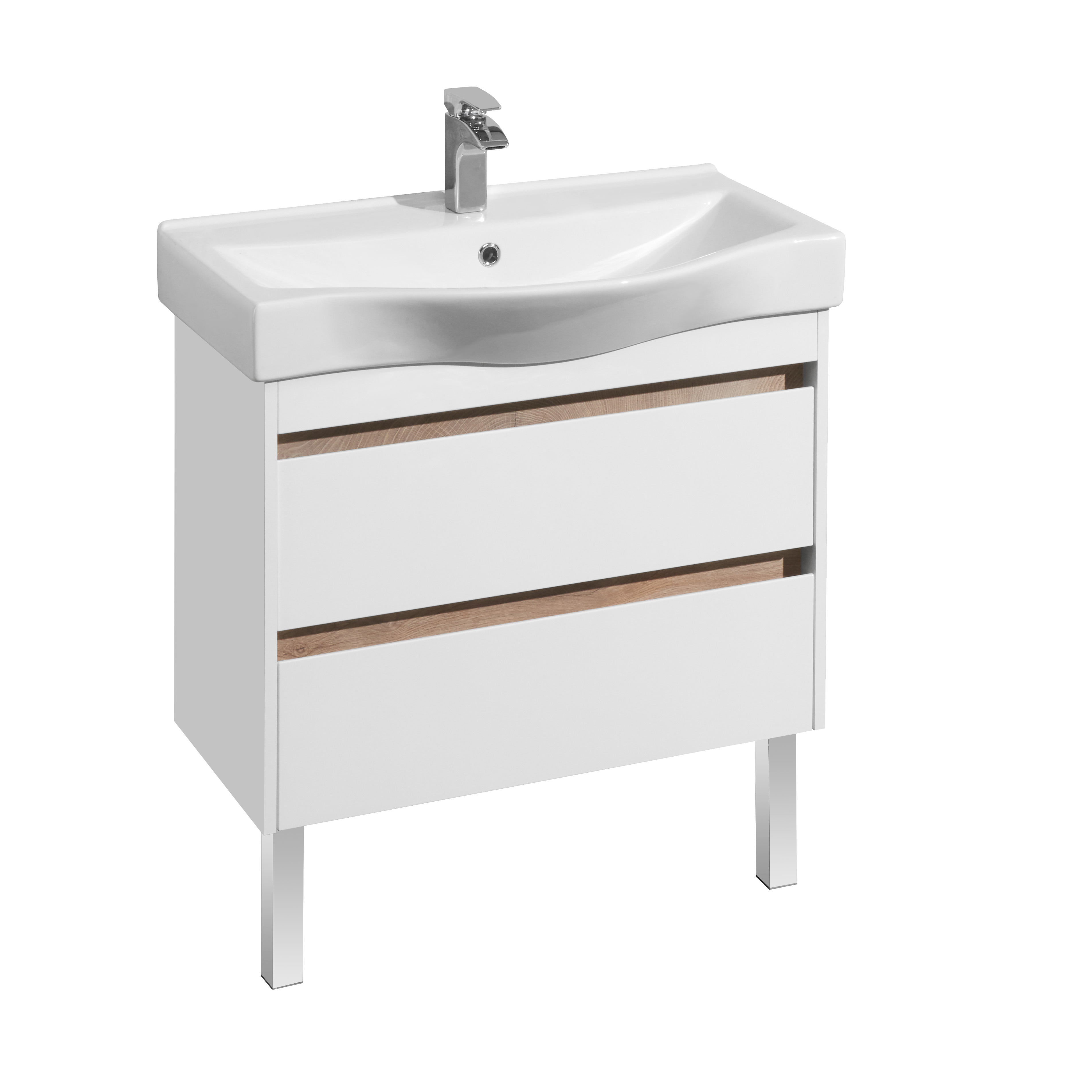 Изображение товара Тумба под раковину подвесная Aquaton 1A2489V0NT010 76см цвет белый, с раковиной