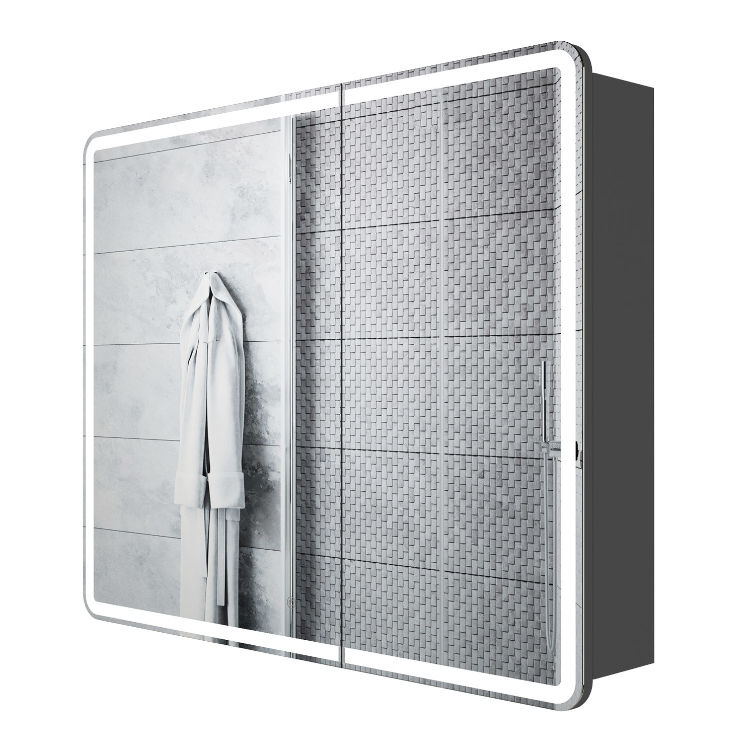 Изображение товара Шкаф для ванной комнаты Итана 4657828210287 с подсветкой 79x100см