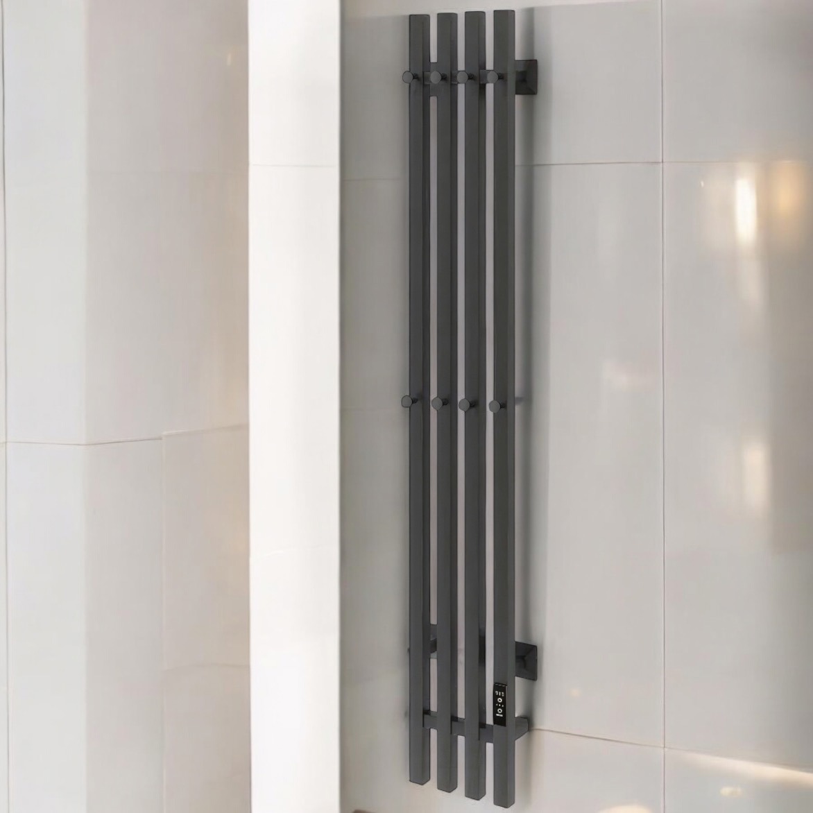 Изображение товара Полотенцесушитель электрический Termoprime ПэкспВектор 205x1200 мм 100 Вт с терморегулятором I-образный цвет графит