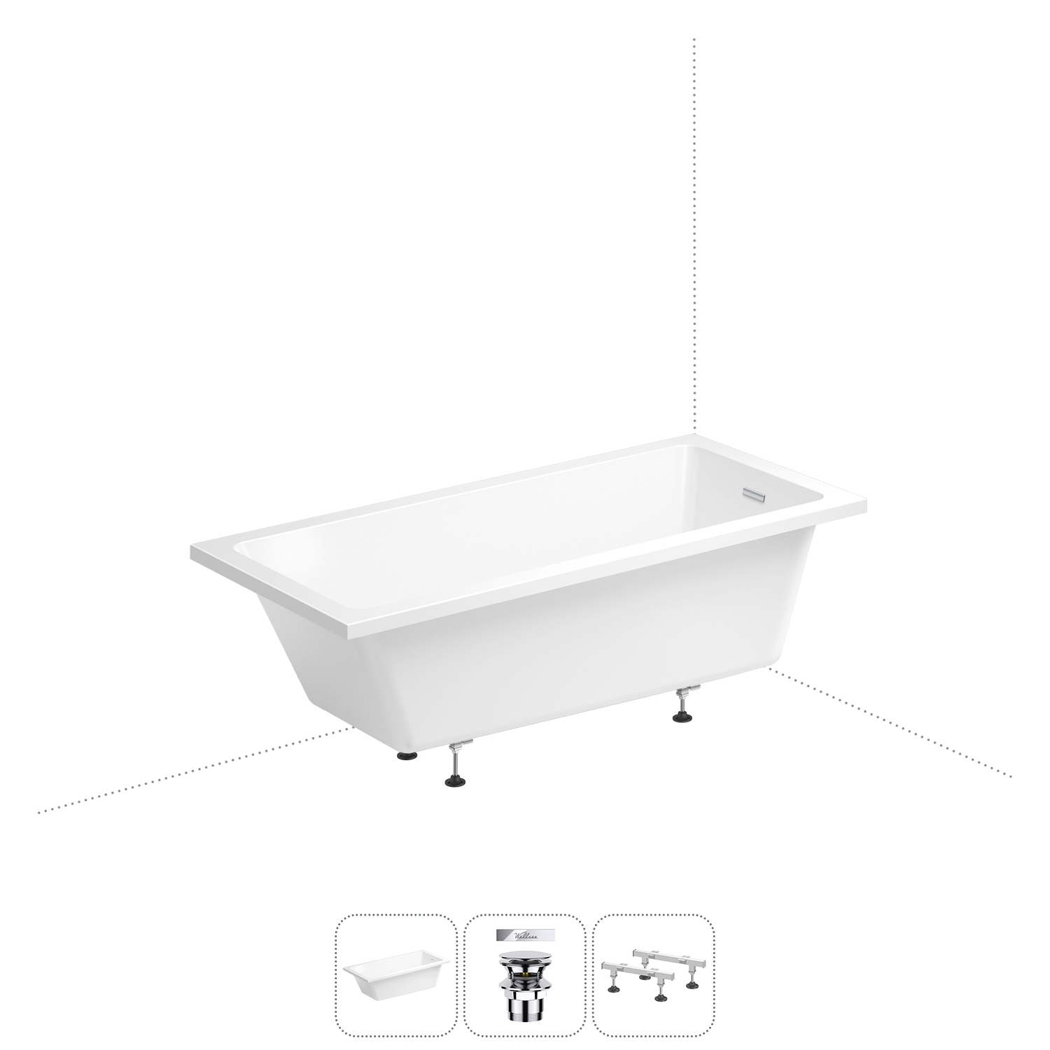 Изображение товара Ванна WELLSEE 165x80 см Прямоугольная Акриловая белая