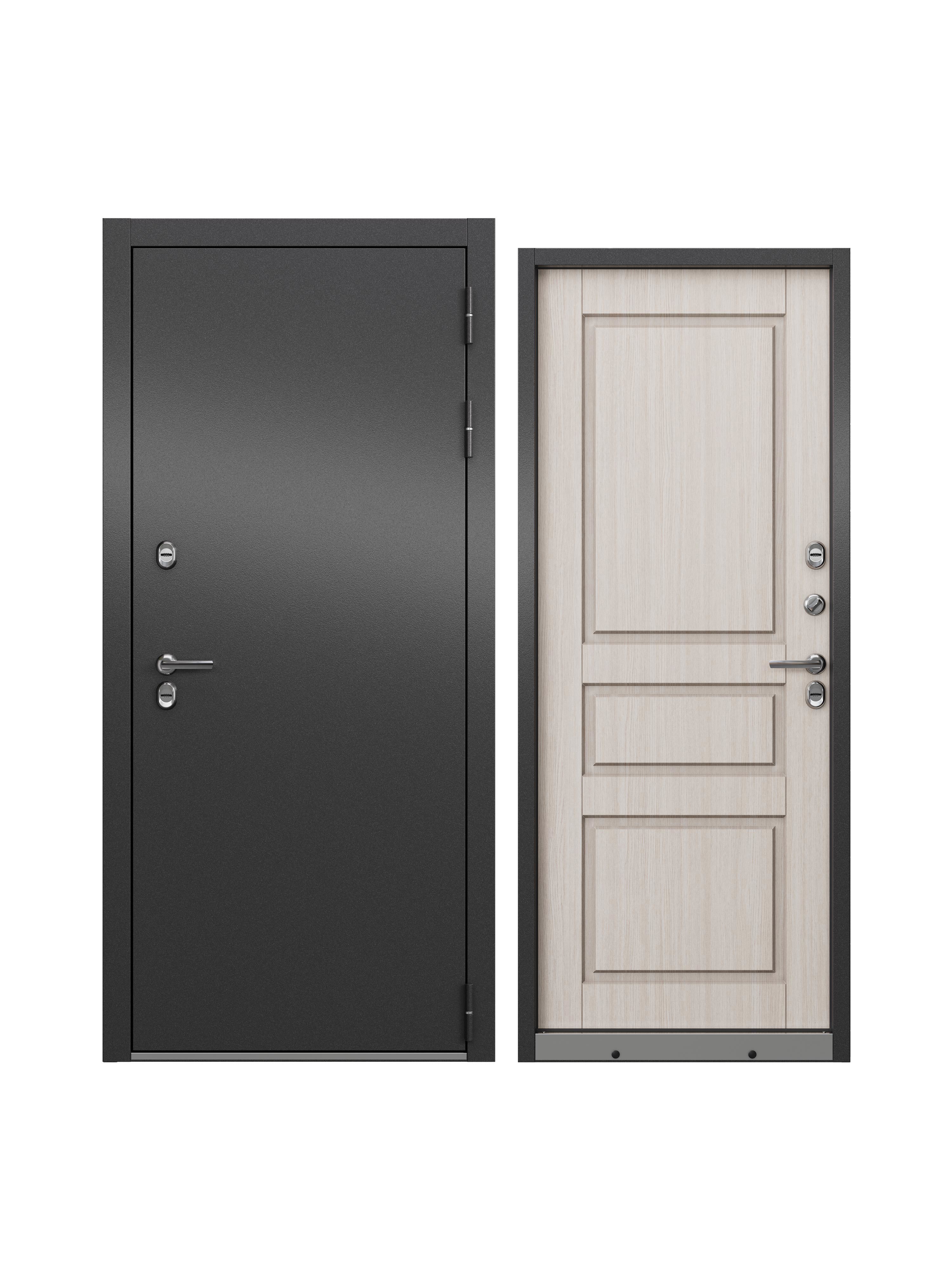 Изображение товара Входная дверь Unicorn Village optimal правый 205x88см цвет антрацит букле/бьянко ларче