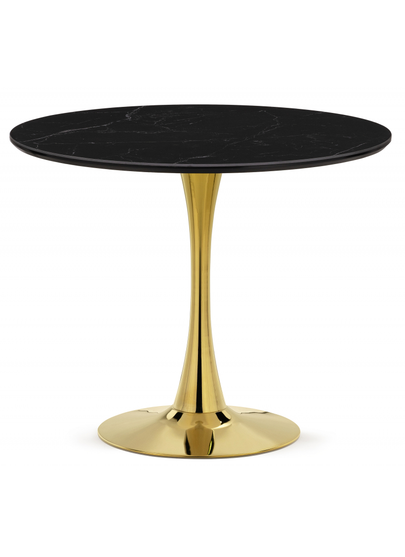 Изображение товара Круглый кухонный стол Notta Тулип 90х90 см керамика черный стильный современный дизайн