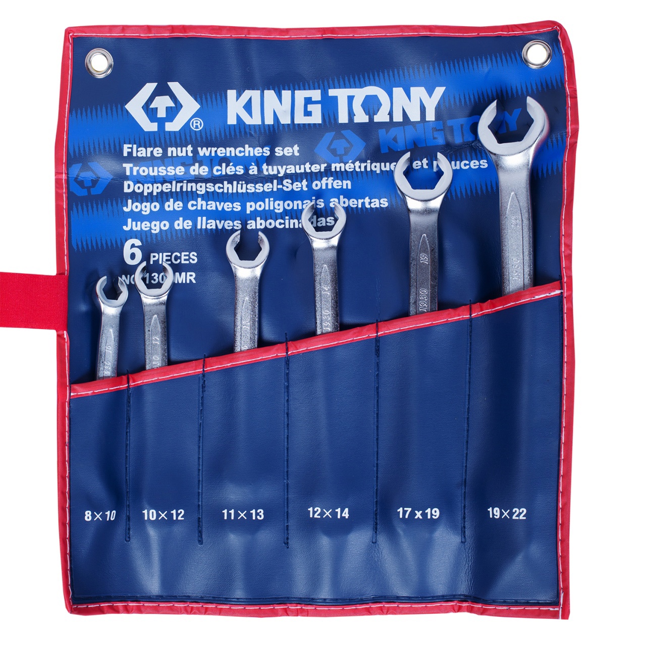 Изображение товара Набор ключей разрезных King Tony 1306MR 8-22мм 6 шт профессиональный инструмент