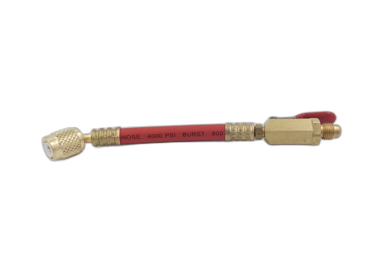 Изображение товара Шланг с шаровым краном DSZH R410-RV красный гайка 5/16" х 1/4" штуцер