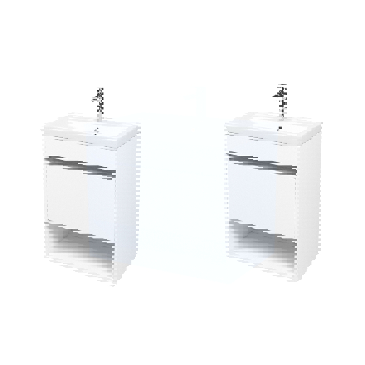 Изображение товара Тумба с раковиной Iddis Zodiac X ZDX70WNi95K подвесная белая с нишей 70 см