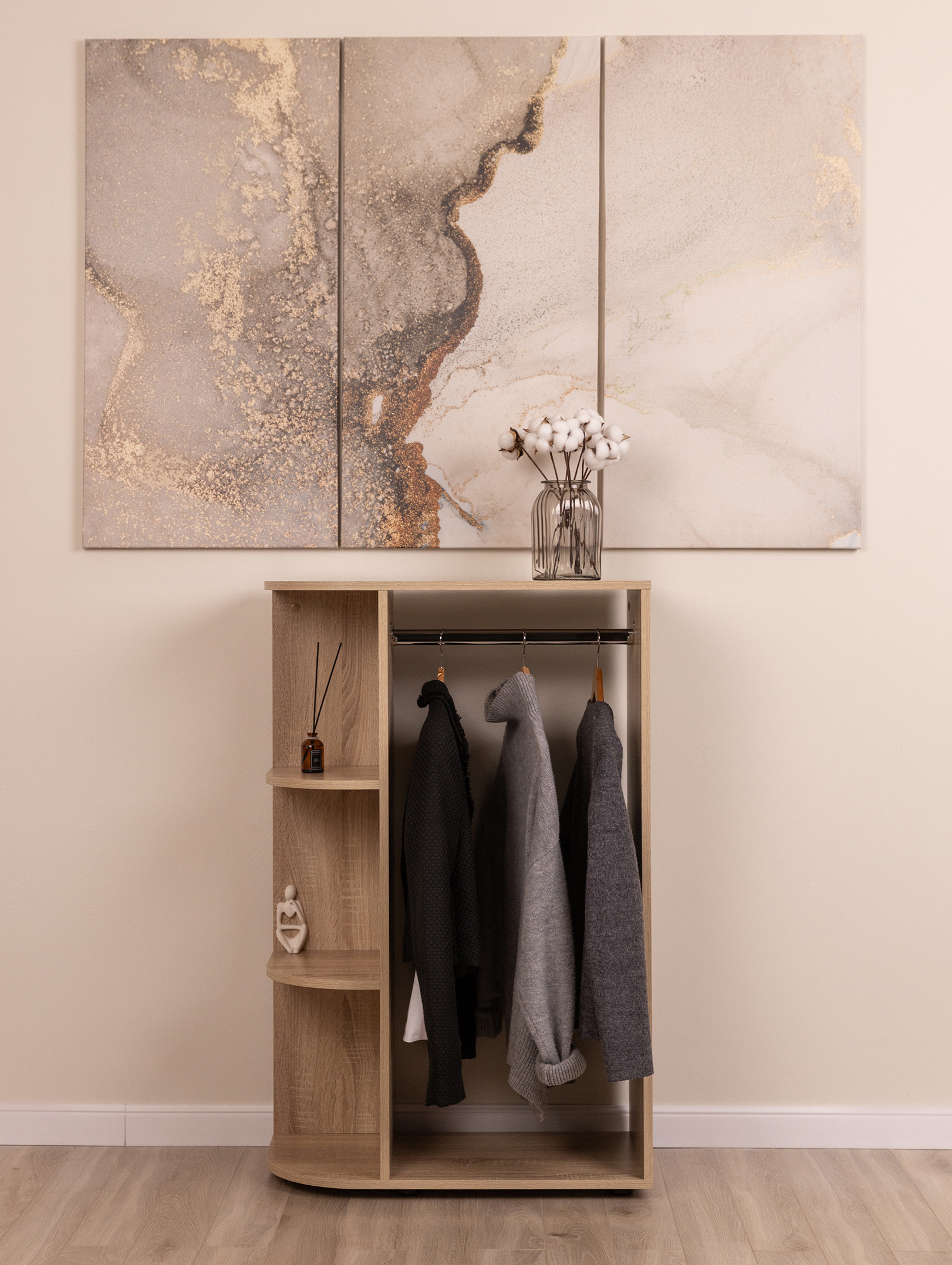 Изображение товара Шкаф Formula мебели ШП-01-С для одежды и аксессуаров дуб сонома 70x110x35.5 см