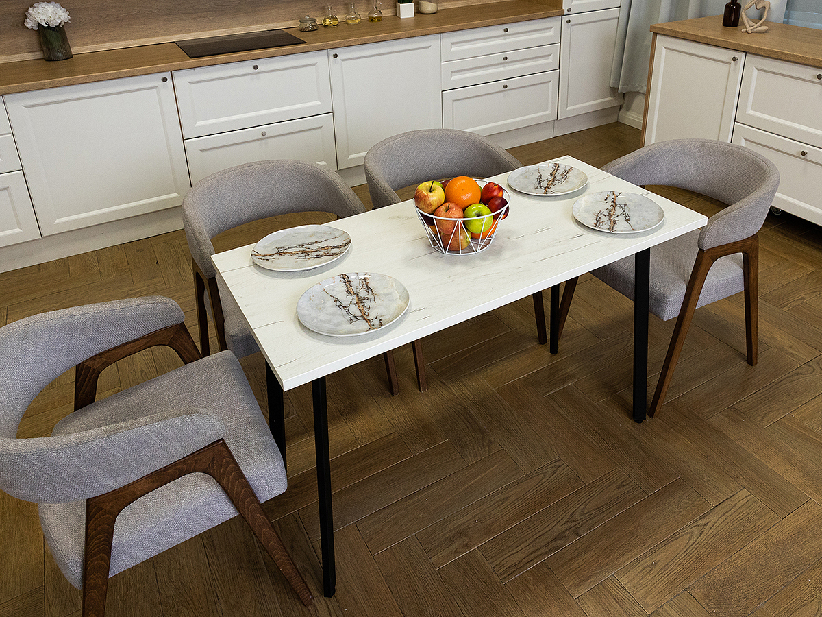 Изображение товара Кухонный стол Diko Loft Delight Dining 120х60х75 см белый дуб стиль лофт